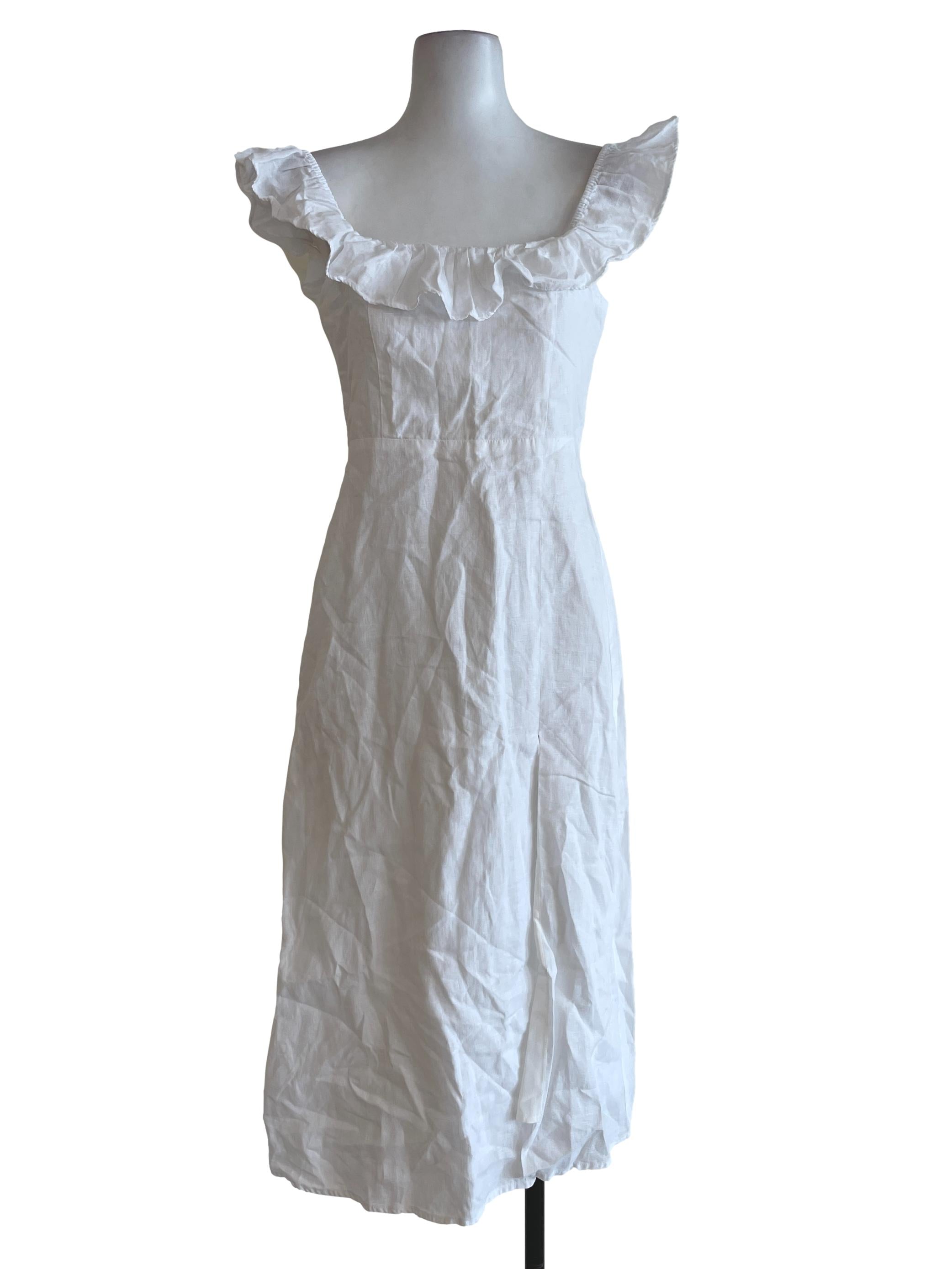 White Plain Off Shoulder Dress