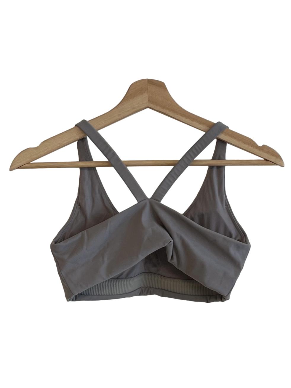 Fossil Grey V-Neckline Sports Bra