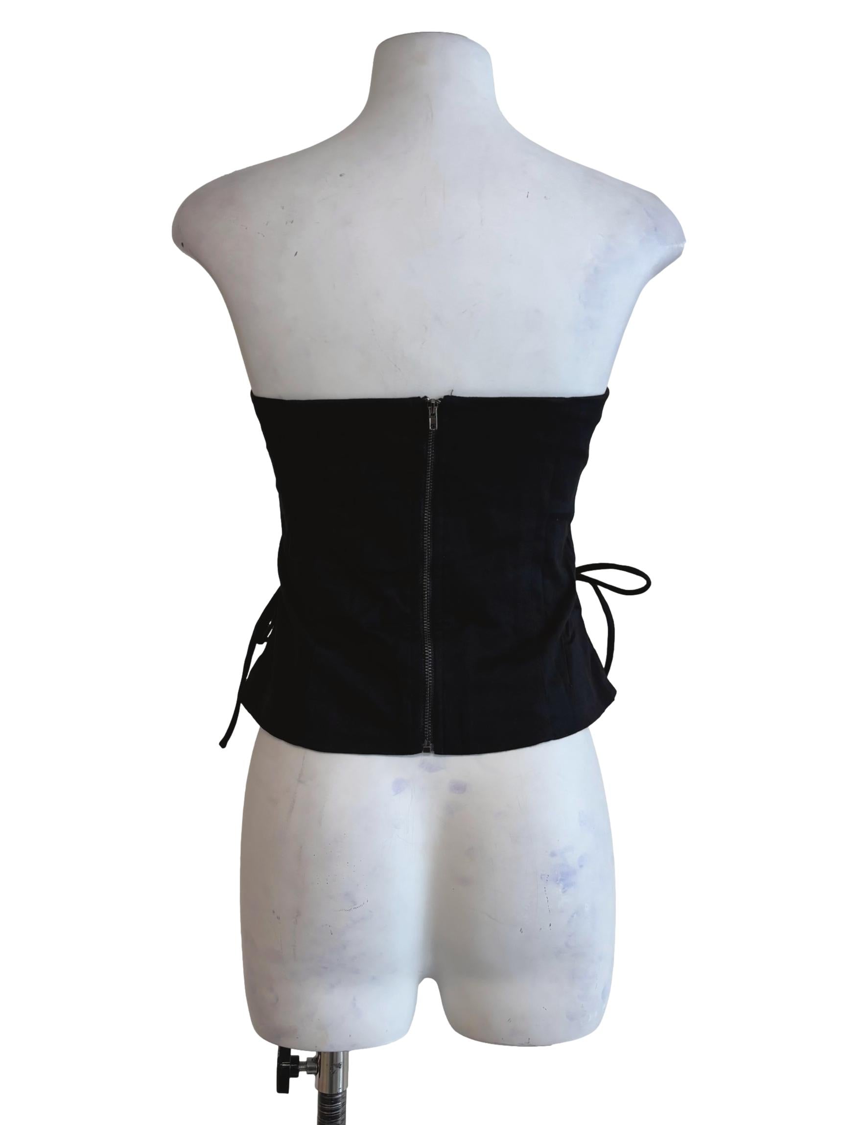 Black Nasha Lace Up Tube Padded Top