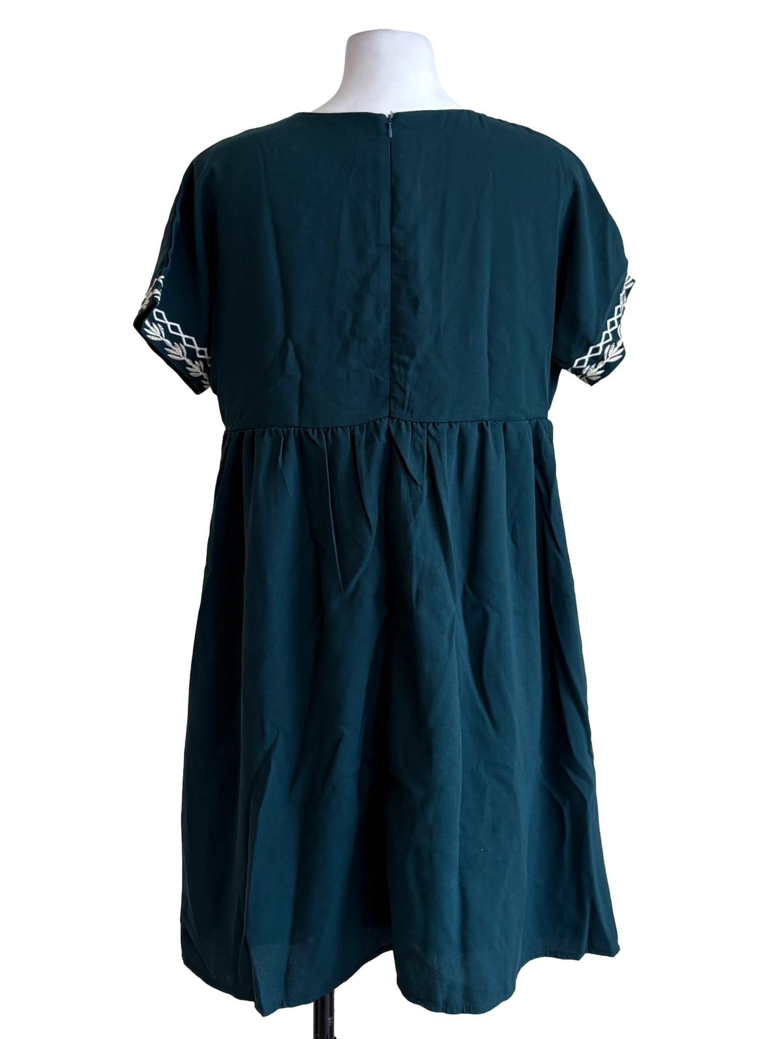 Ocean Blue Embroidered Dress