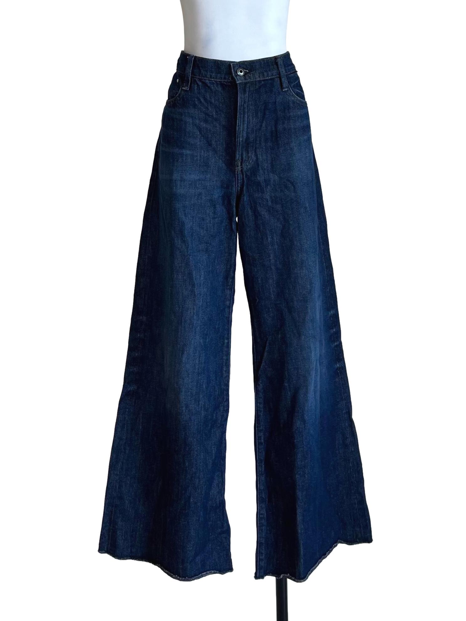 Denim Blue Wide Leg Jeans