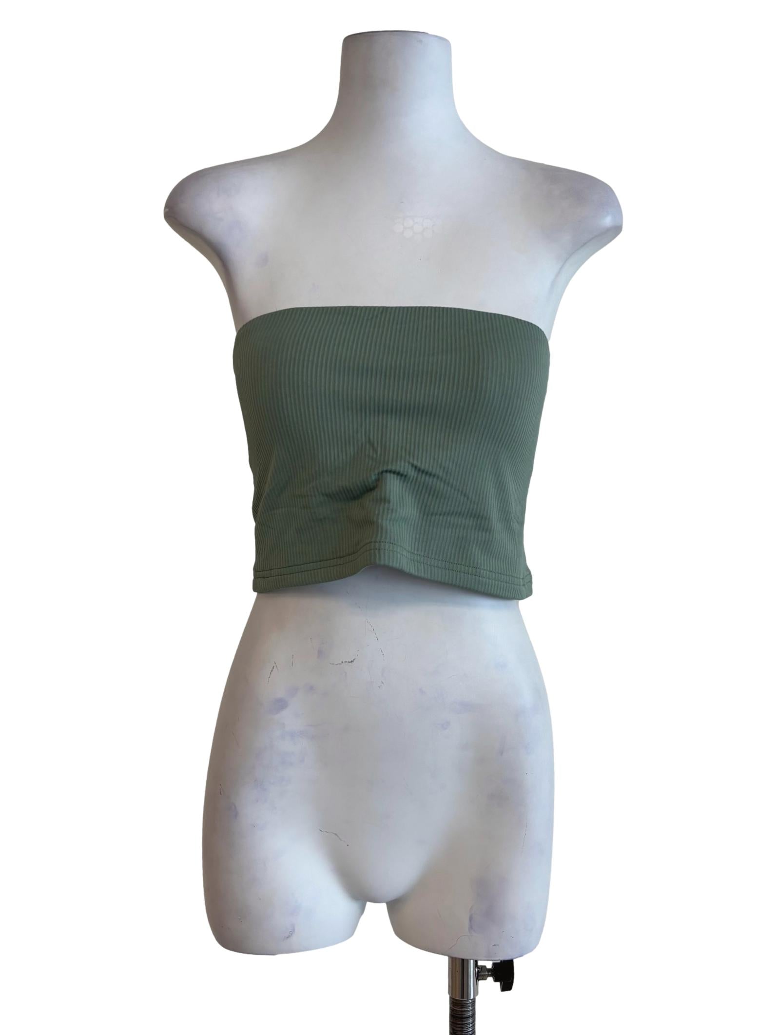 Green Kendie Basic Tube Padded Top