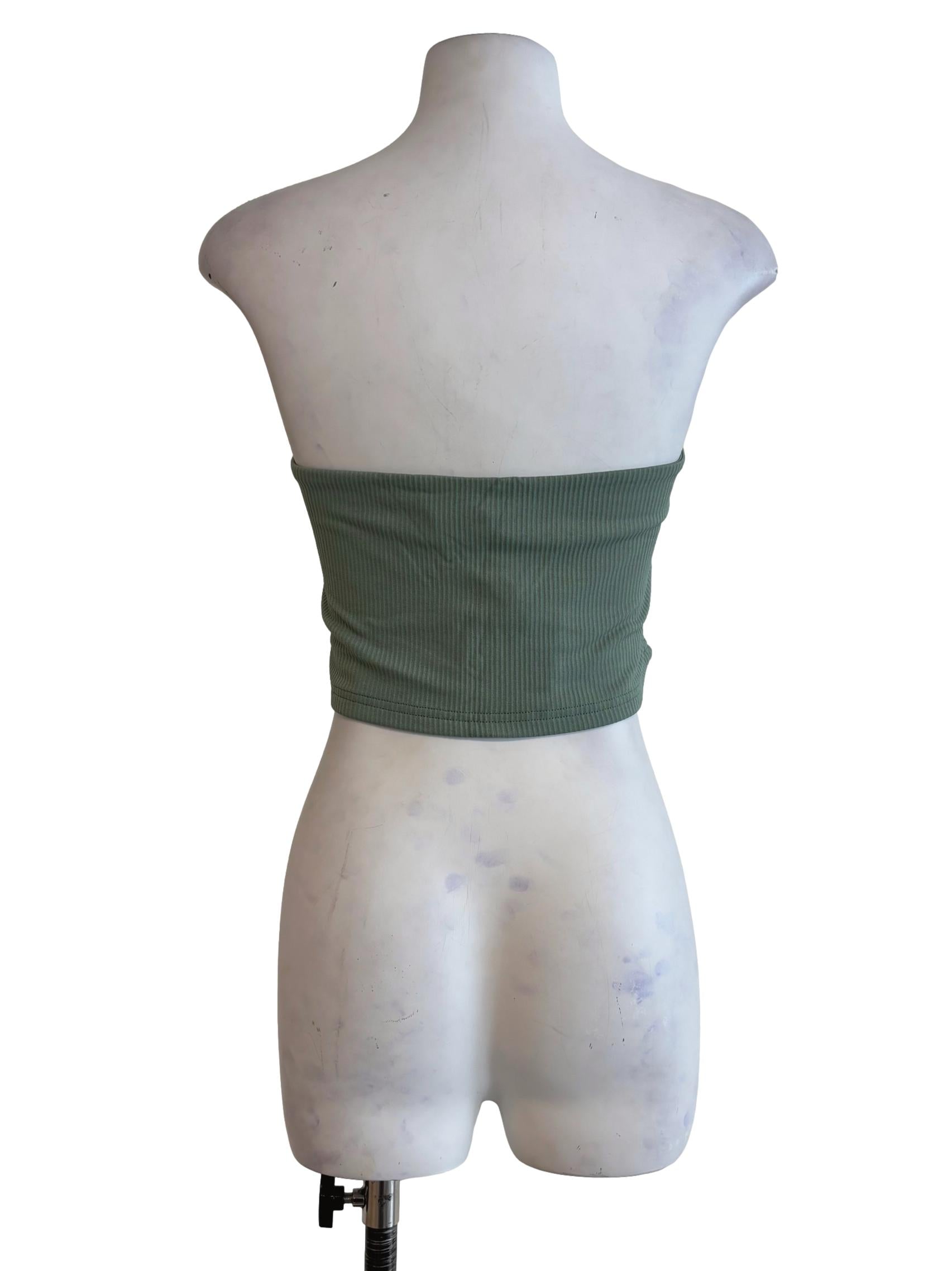 Green Kendie Basic Tube Padded Top