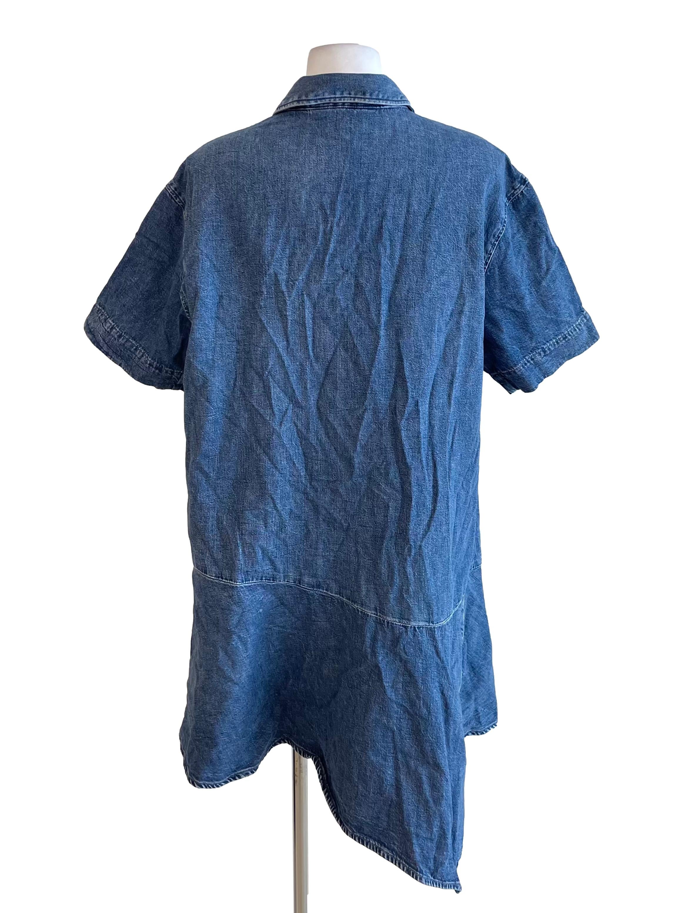 Denim Baggy Flounce Shirt Dress