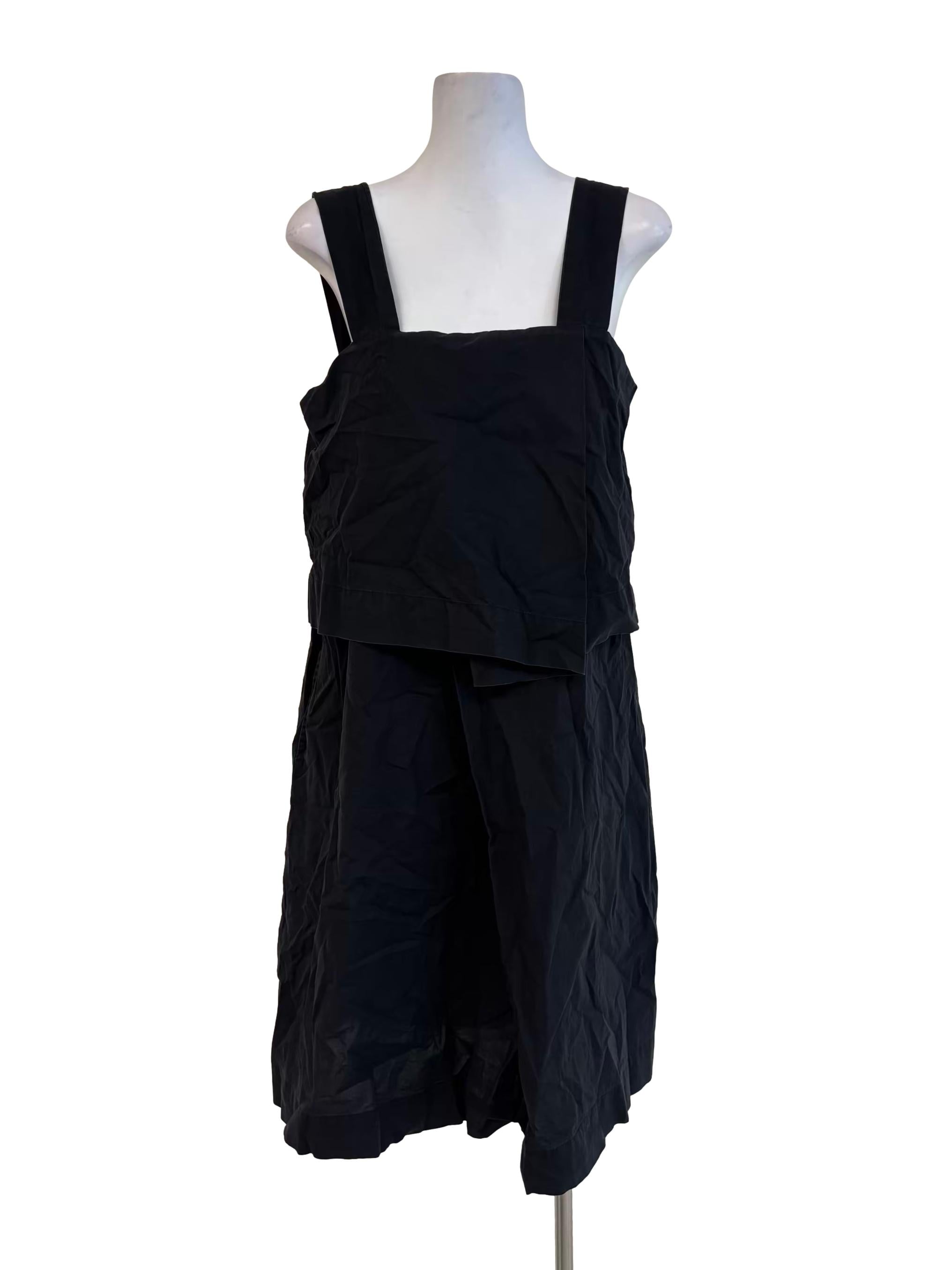 Jet Black Apron Neck Shift Dress