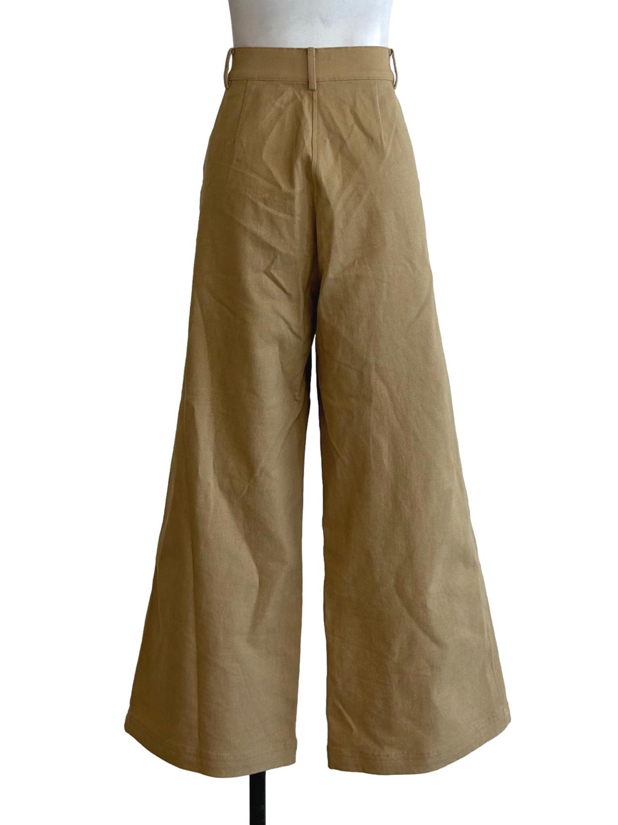 Mustard High Waist Wide Leg Pants OSN