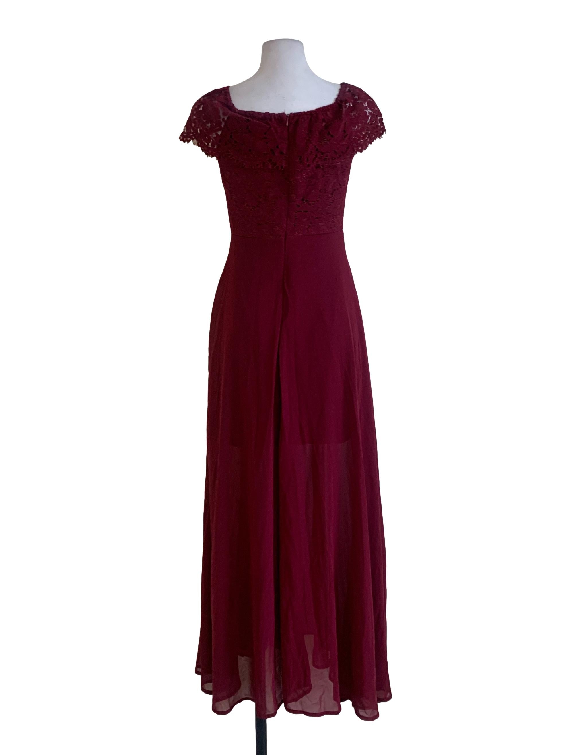 Jam Red Lace A-Line Dress
