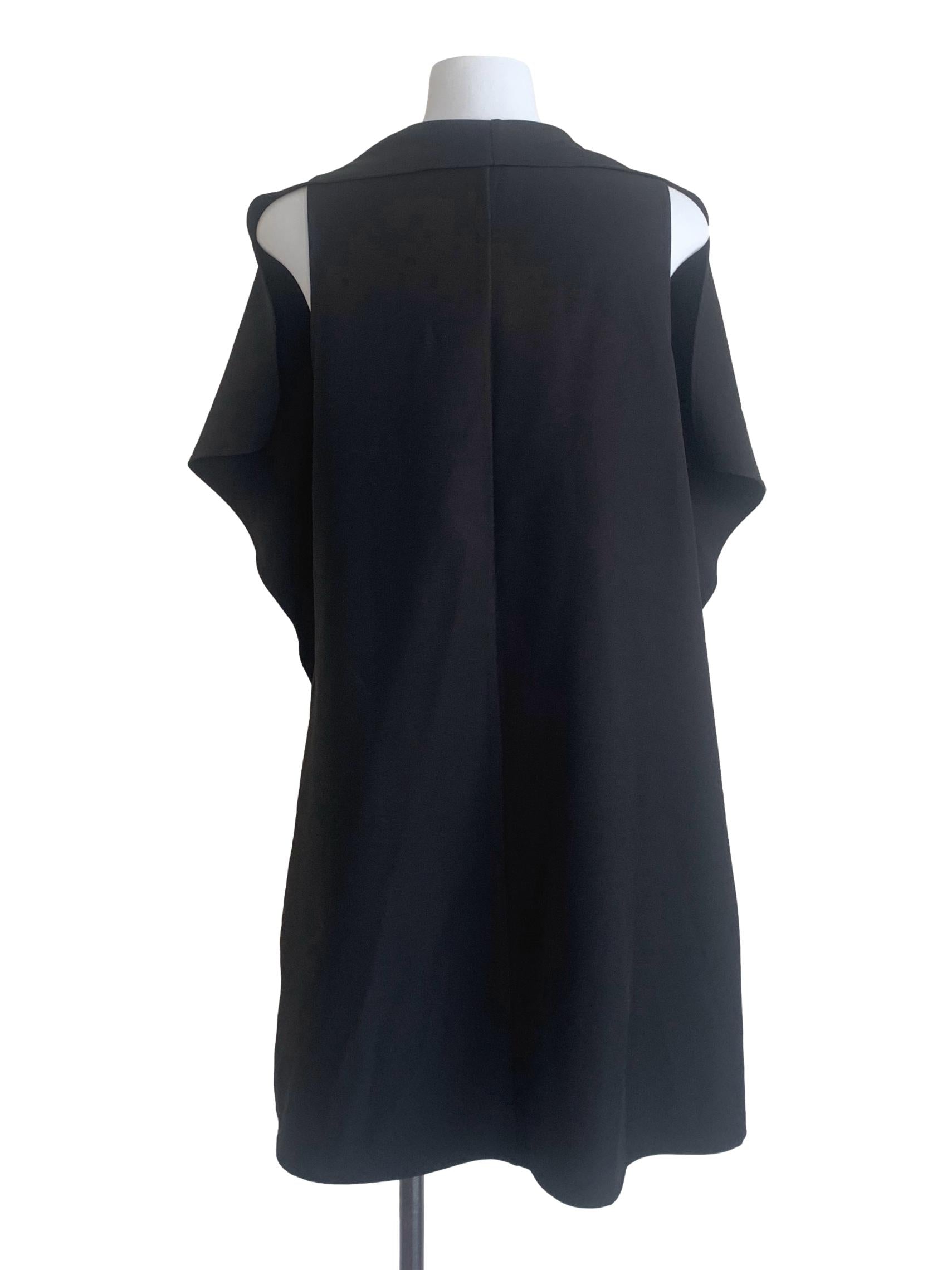 Black Long Cold Shoulder Cardigan LB