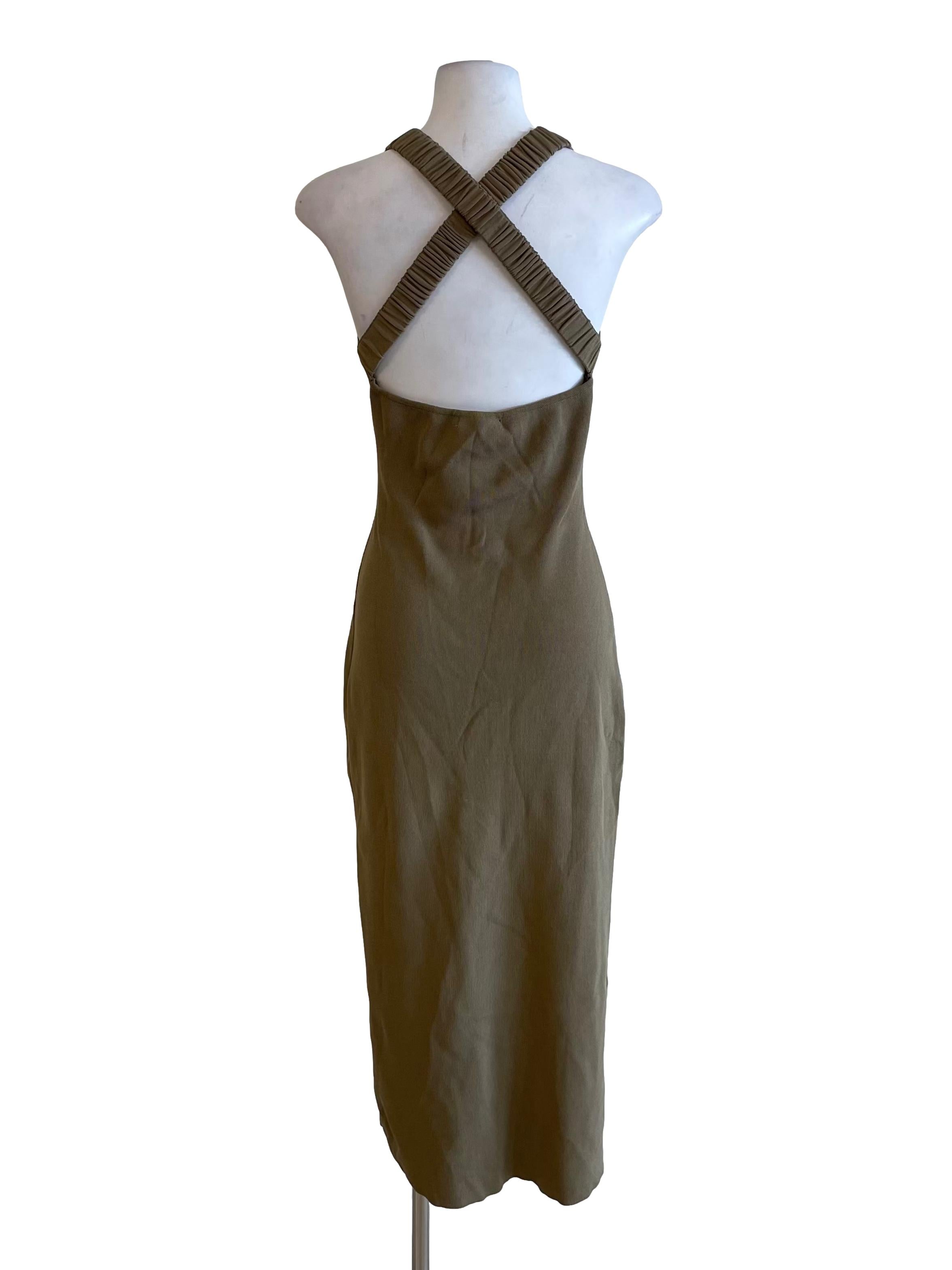 Hazelnut Crossed Back Knit Dress