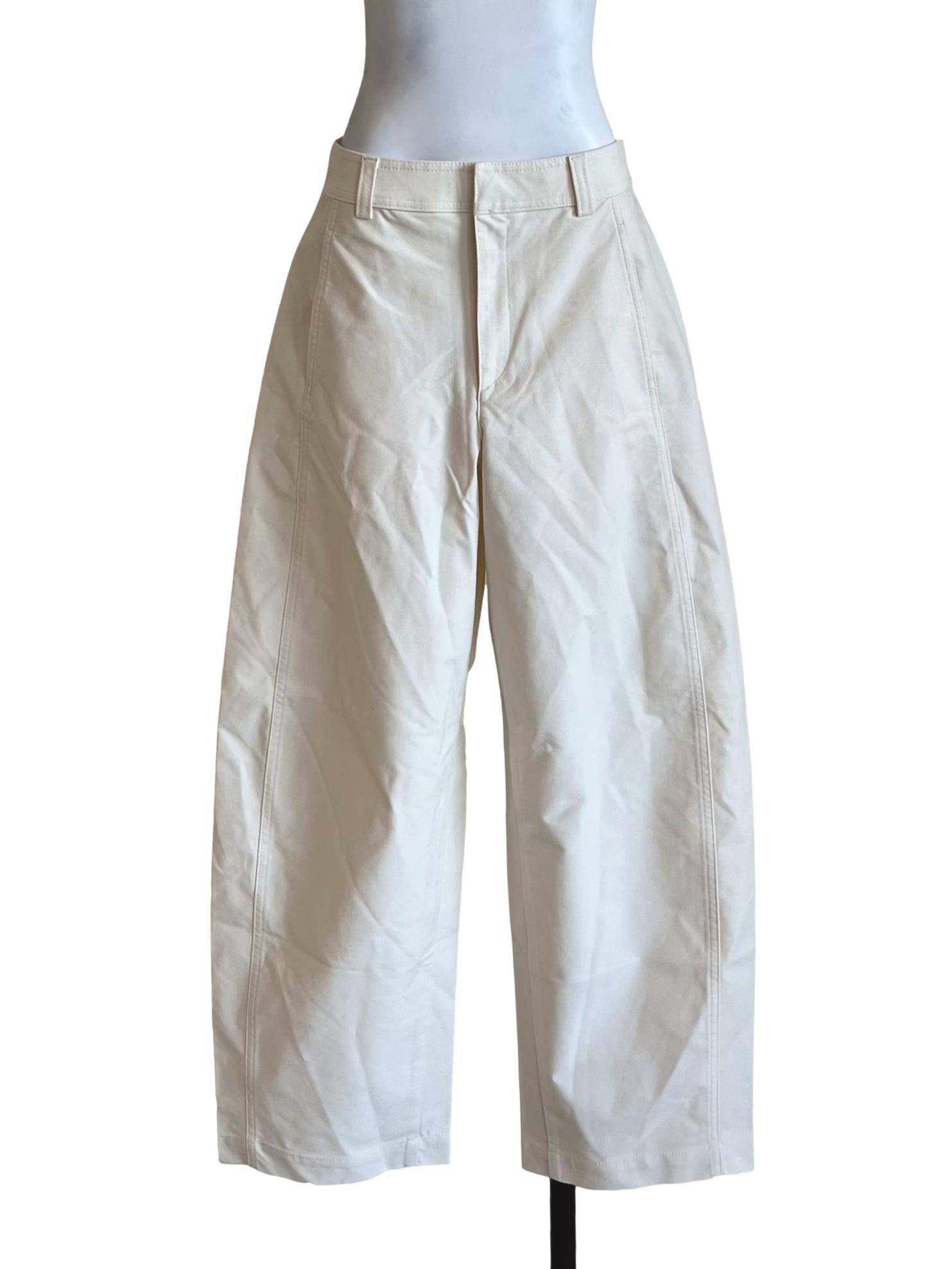 Cream White Barrel Leg Pants
