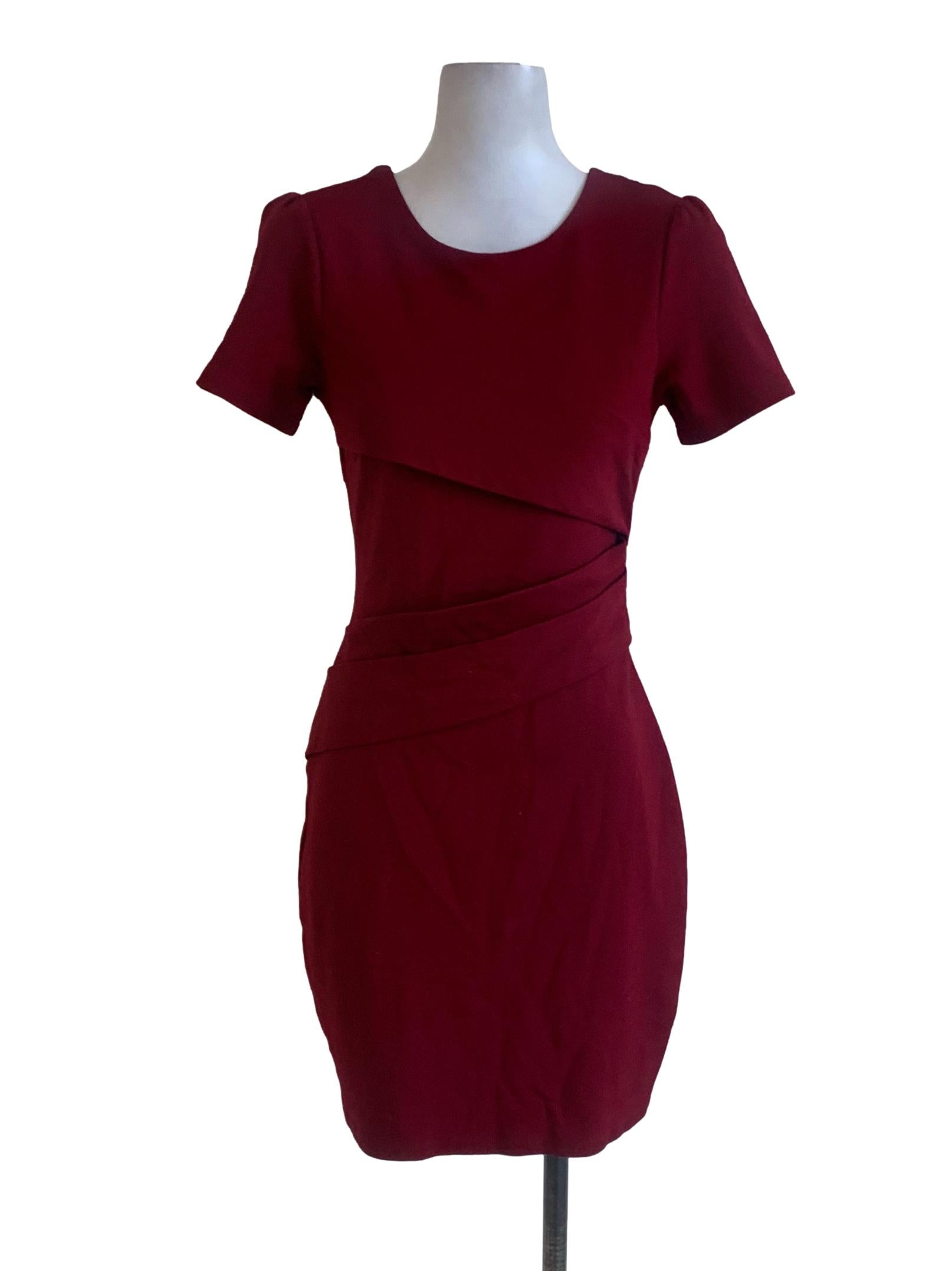 Blood Red Bateau Neckline Empire Dress