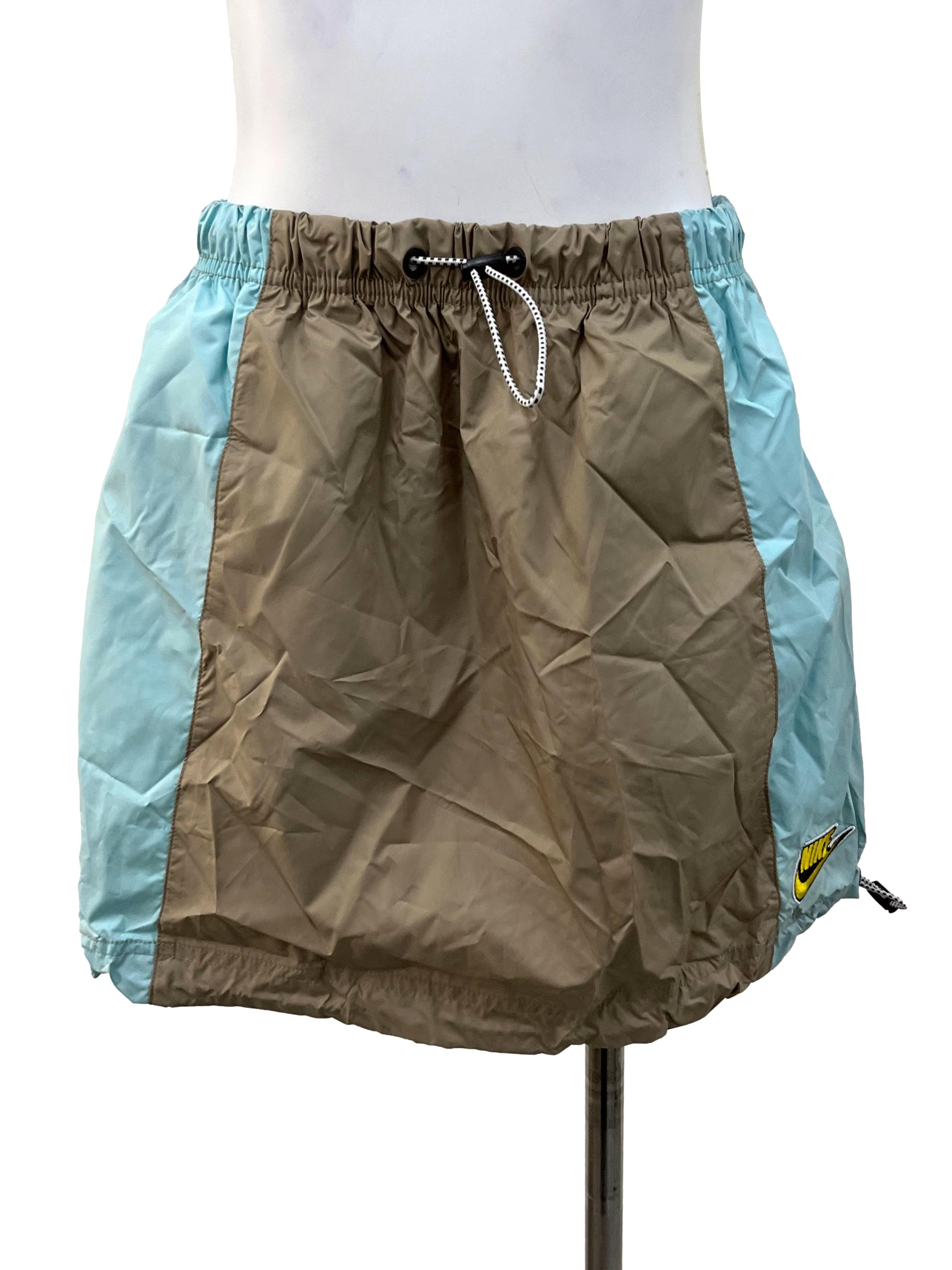 Army Green And Mint Drawstring Skirt