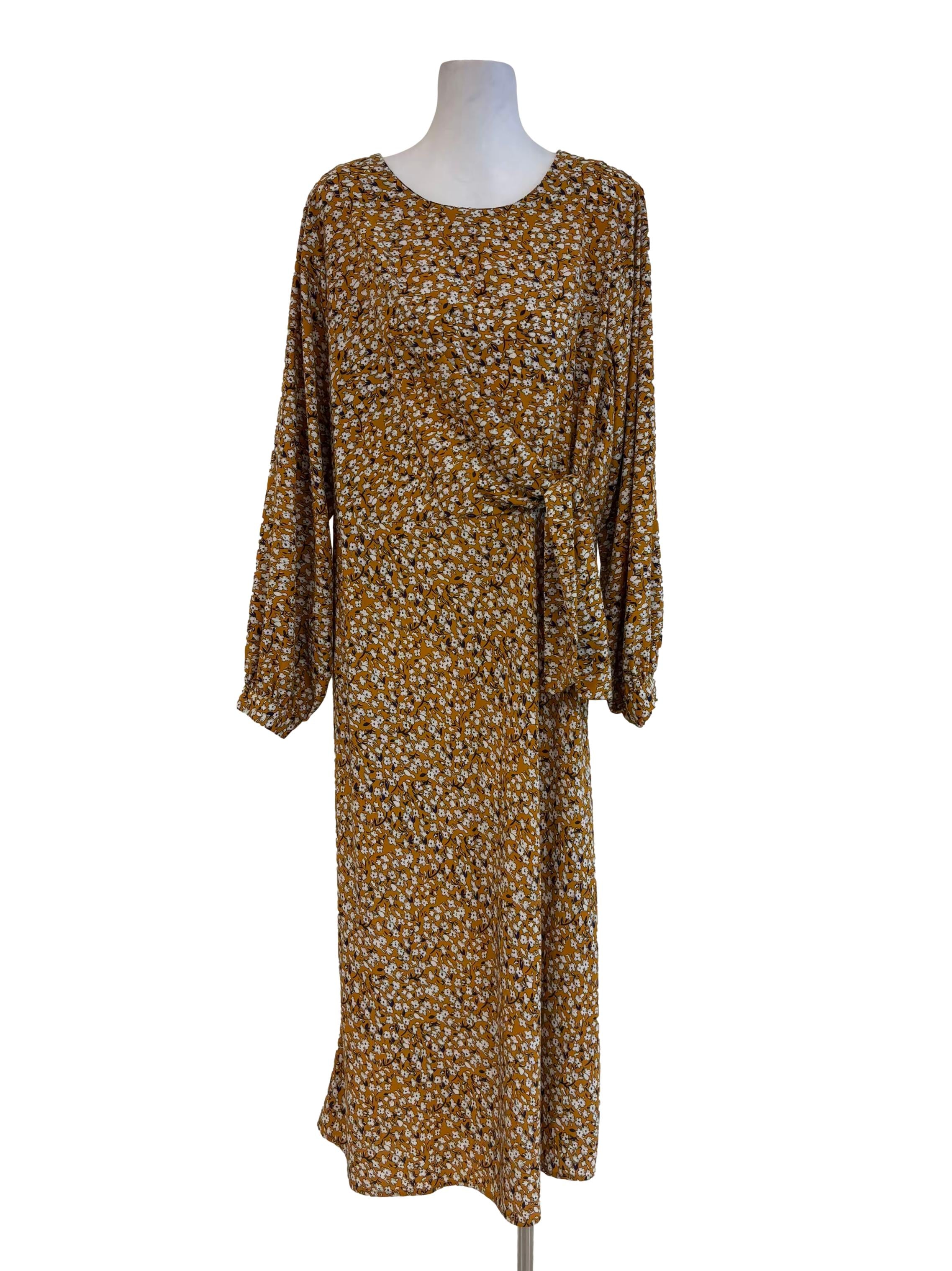 Ginger Floral Long Sleeve Straight Dress