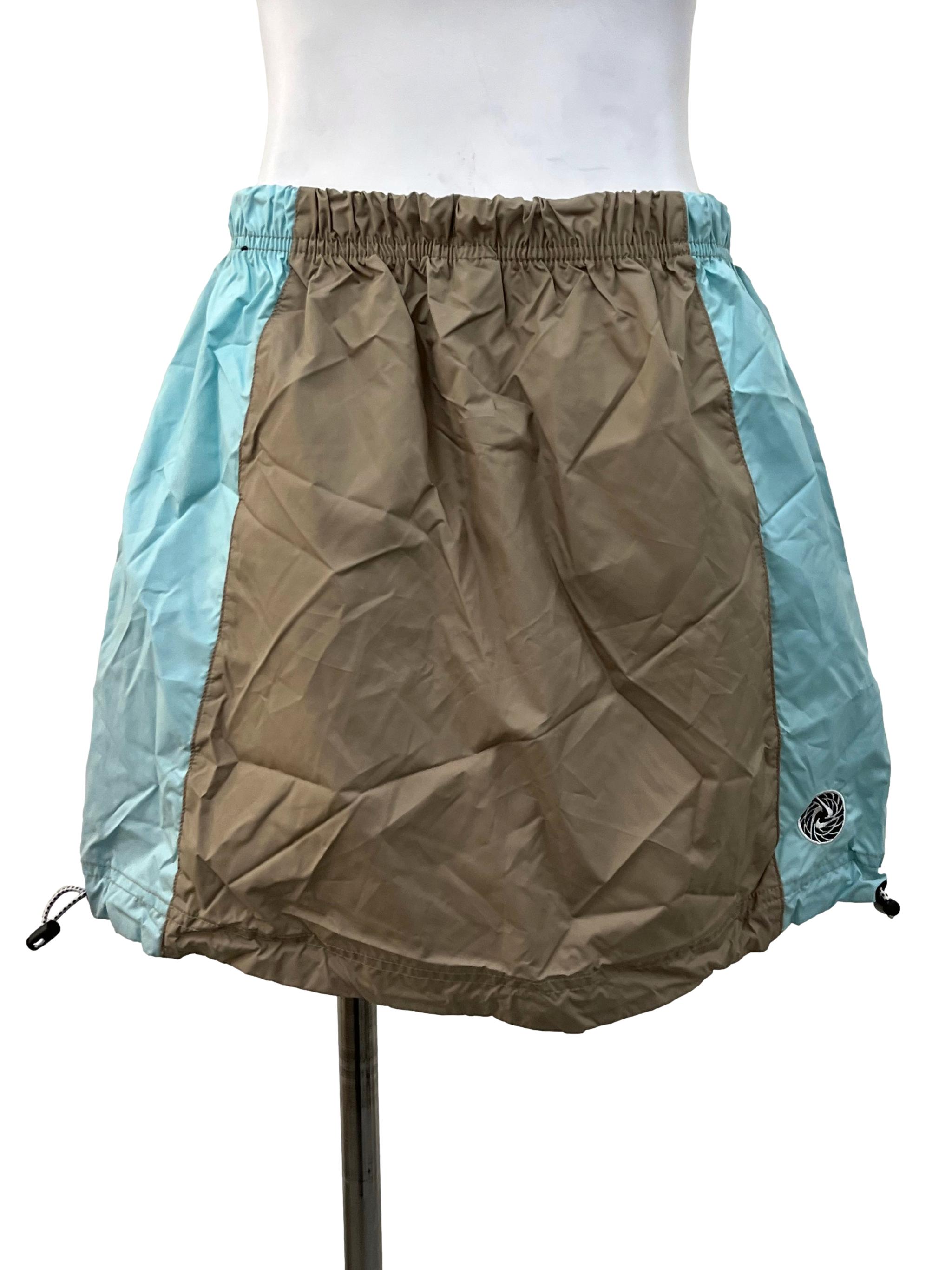 Army Green And Mint Drawstring Skirt