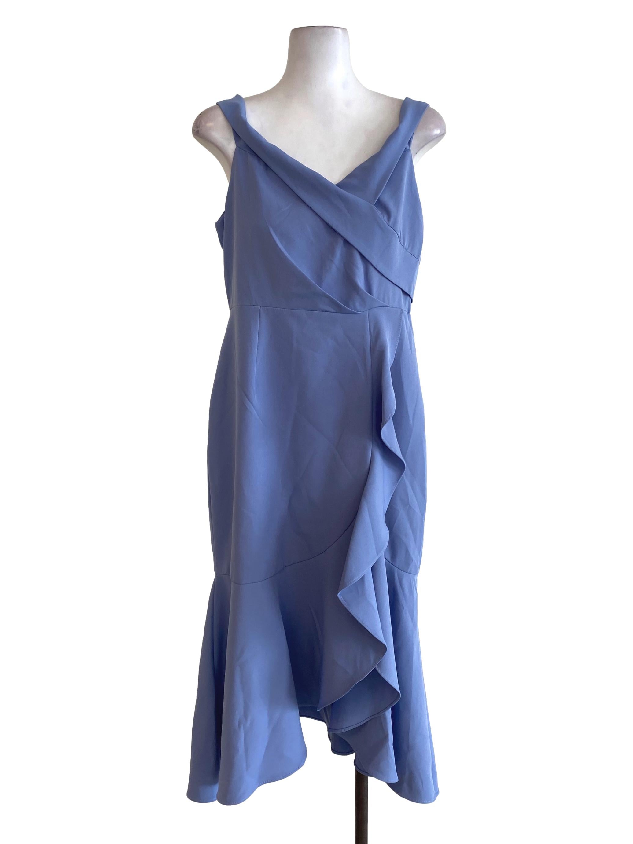 Purple Wrap Ruffle Dress