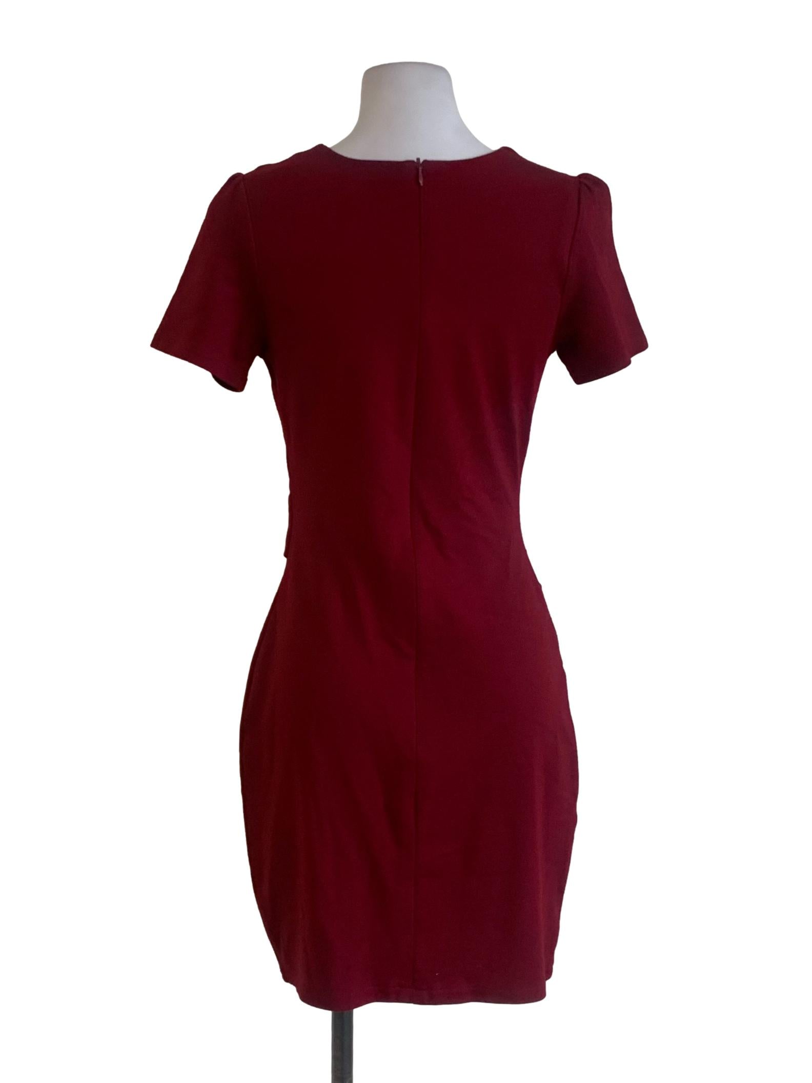 Blood Red Bateau Neckline Empire Dress