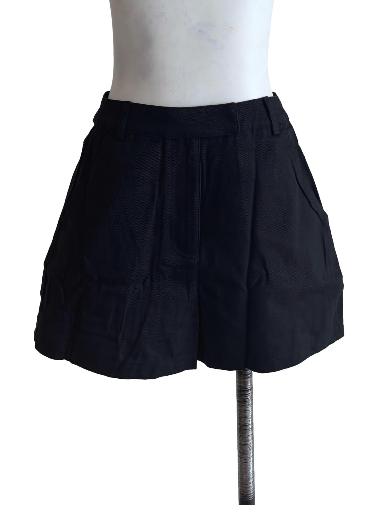 Black Isaac Hook Front Cotton Shorts