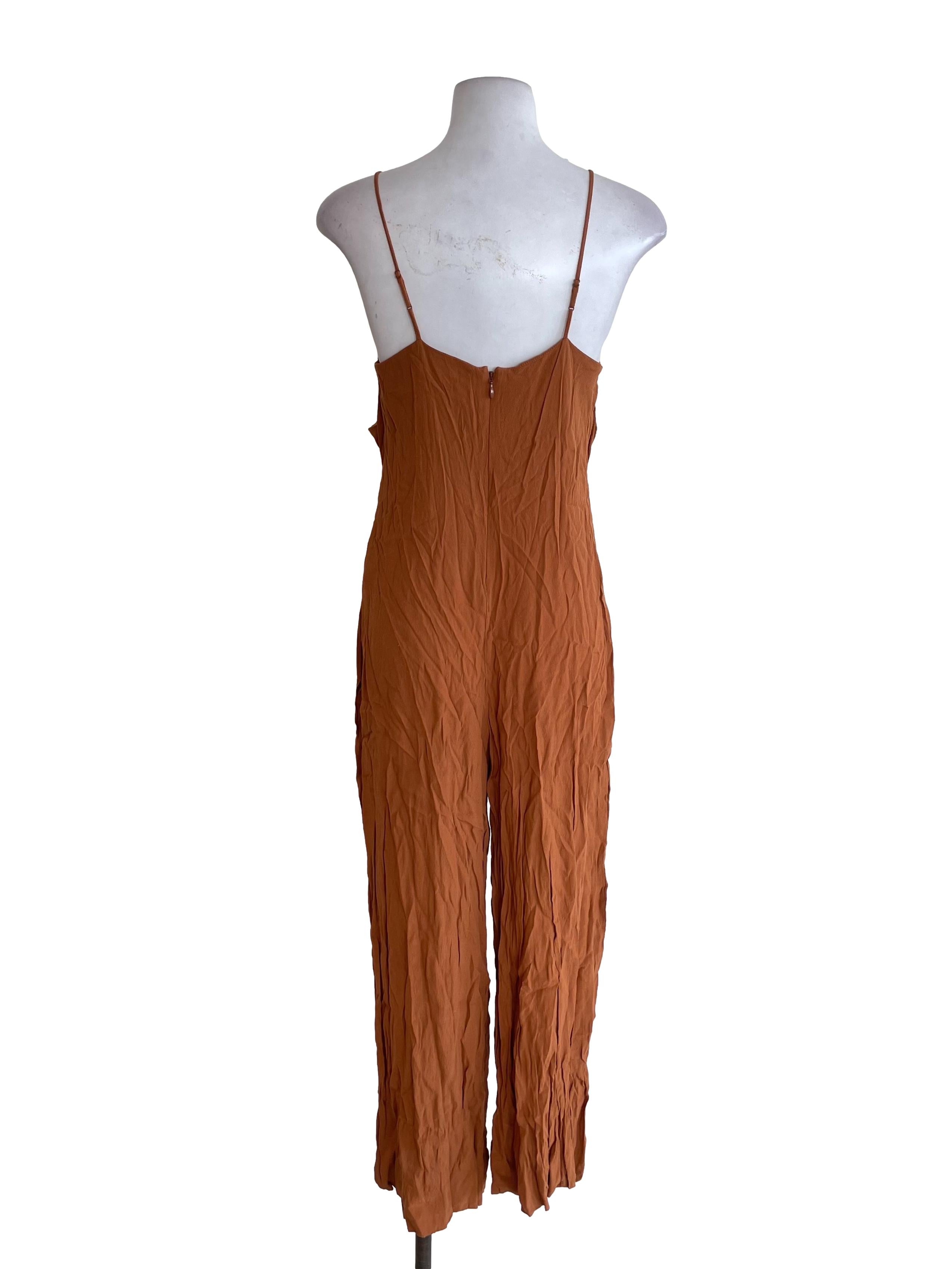 Carrot Brown Bow Jumpsuit
