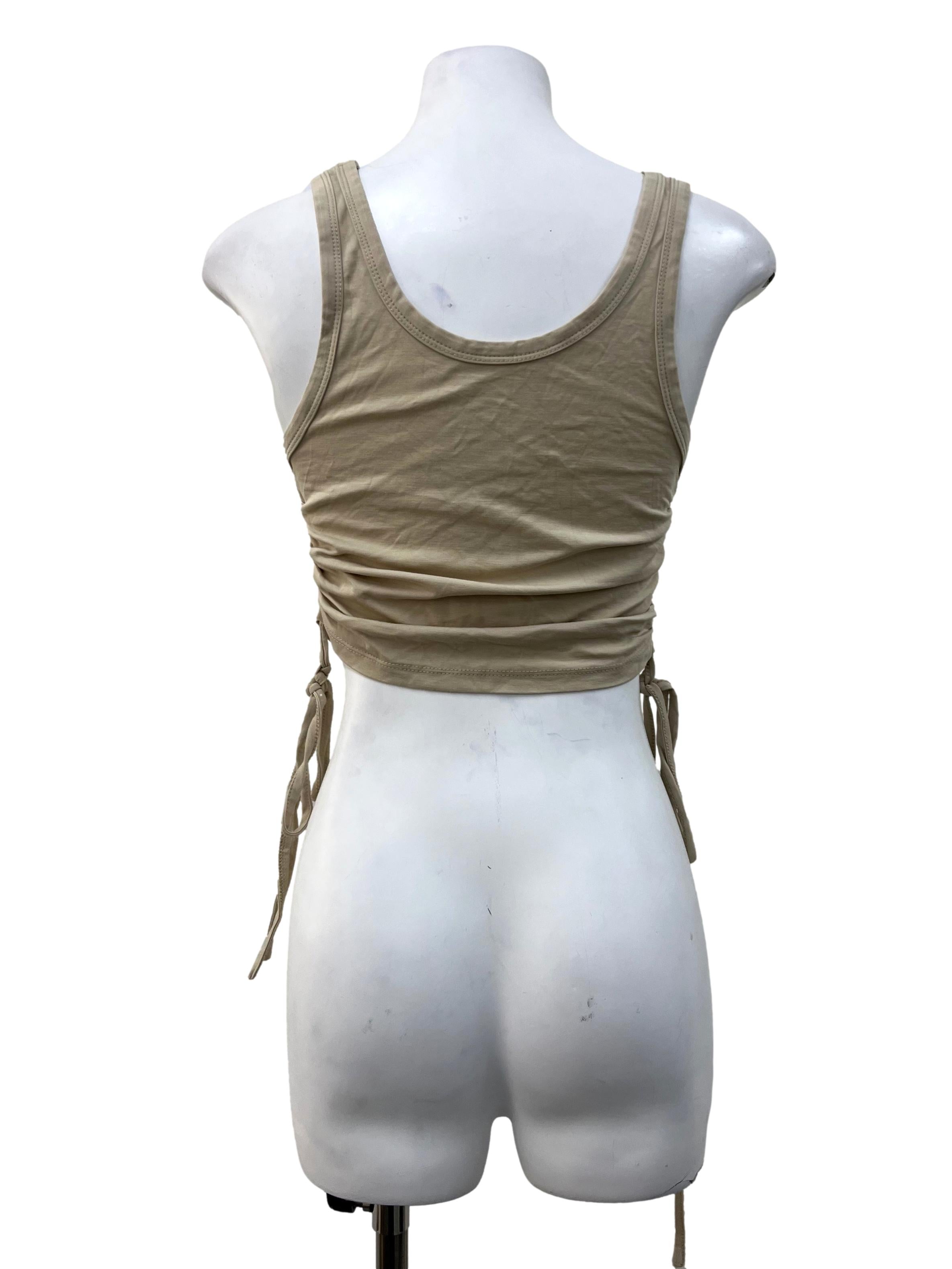 Nude Scrunched Ribbon Side Top
