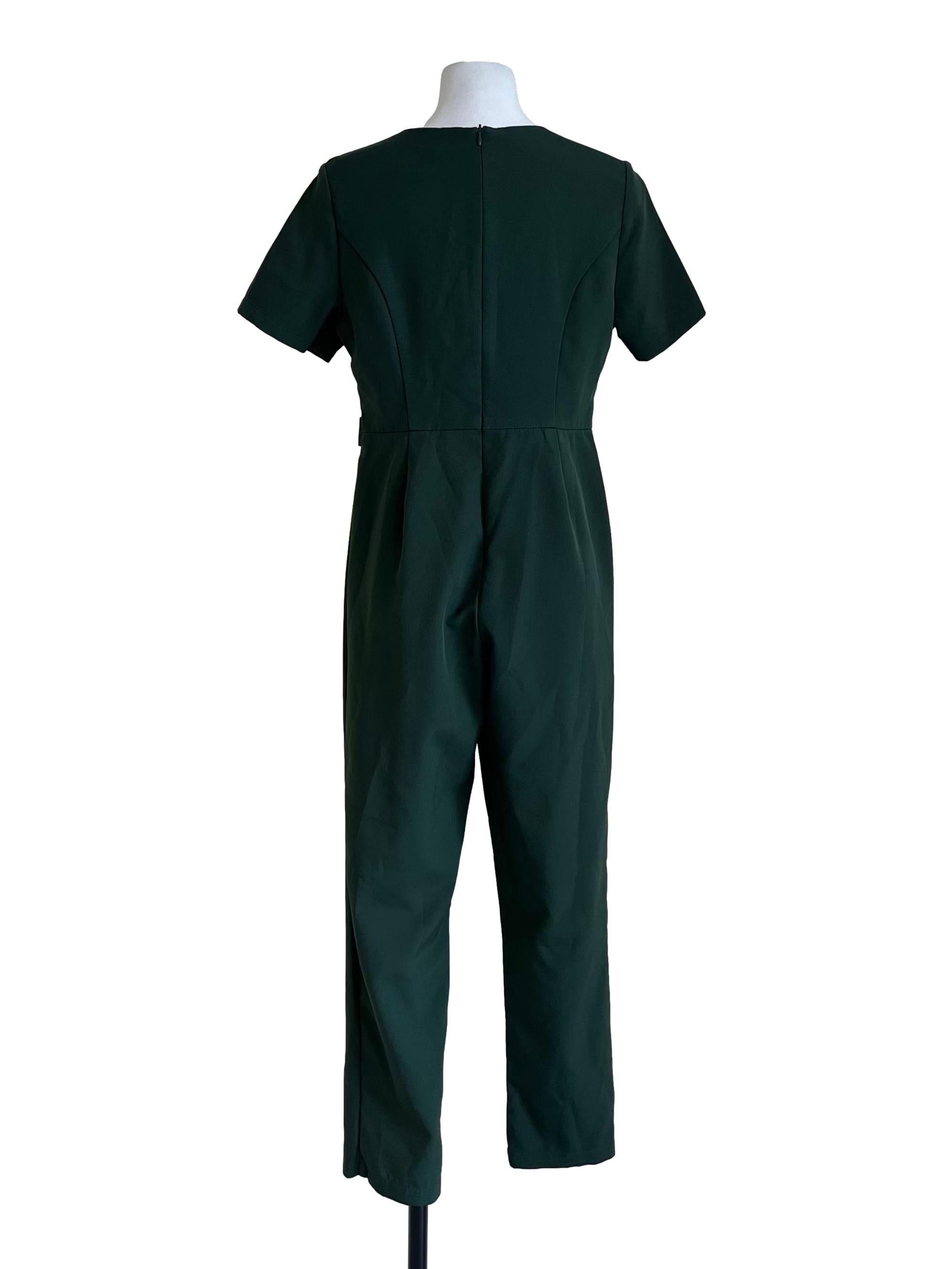 Emerald Green V Neck Jumpsuit