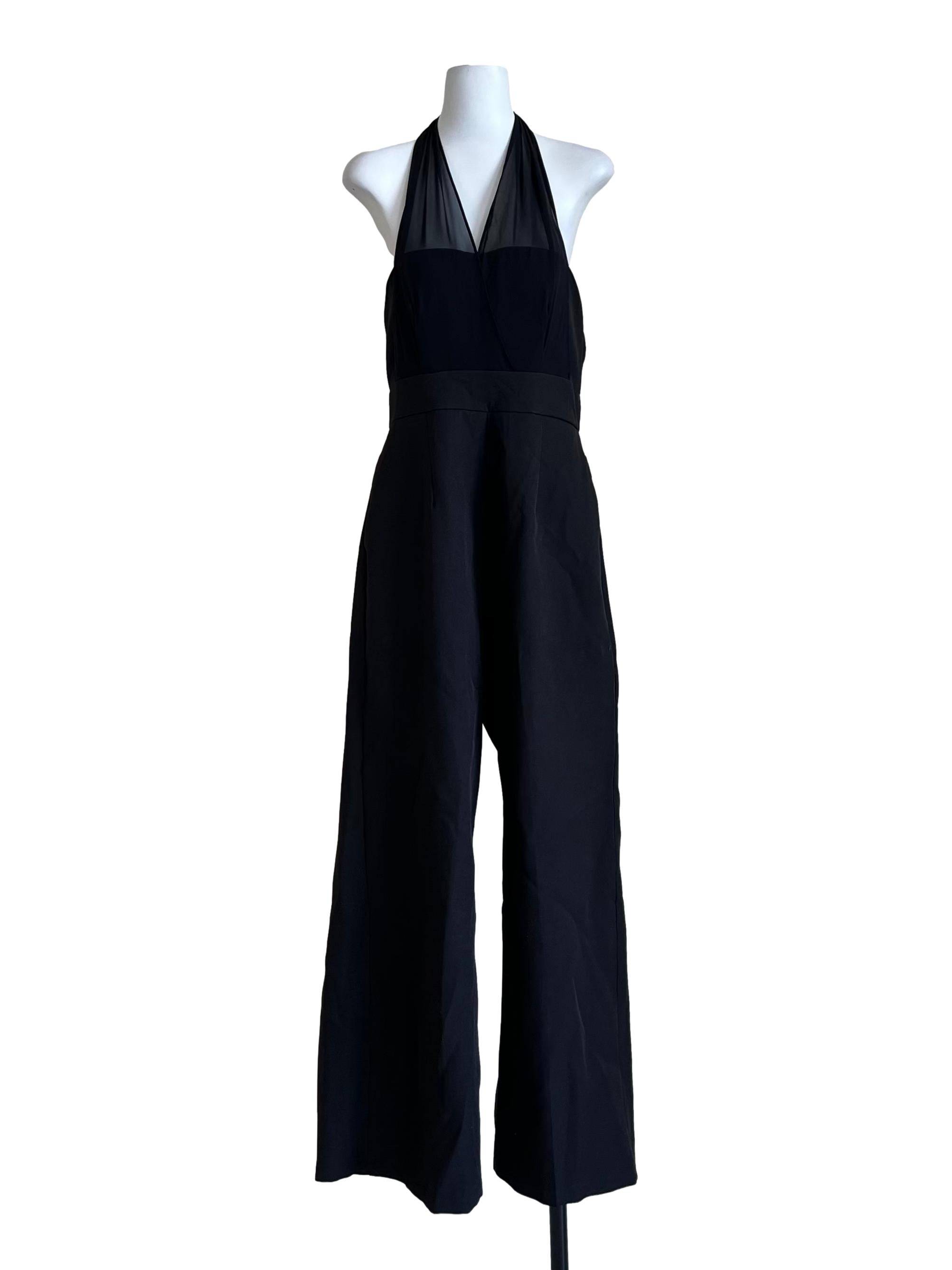 Onyx Black Halter Neck Sleeveless Jumpsuit