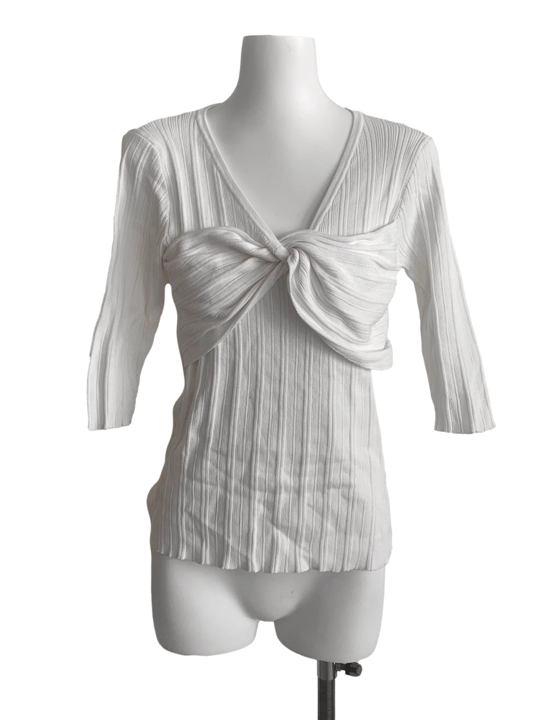 White V Neck Top TWL