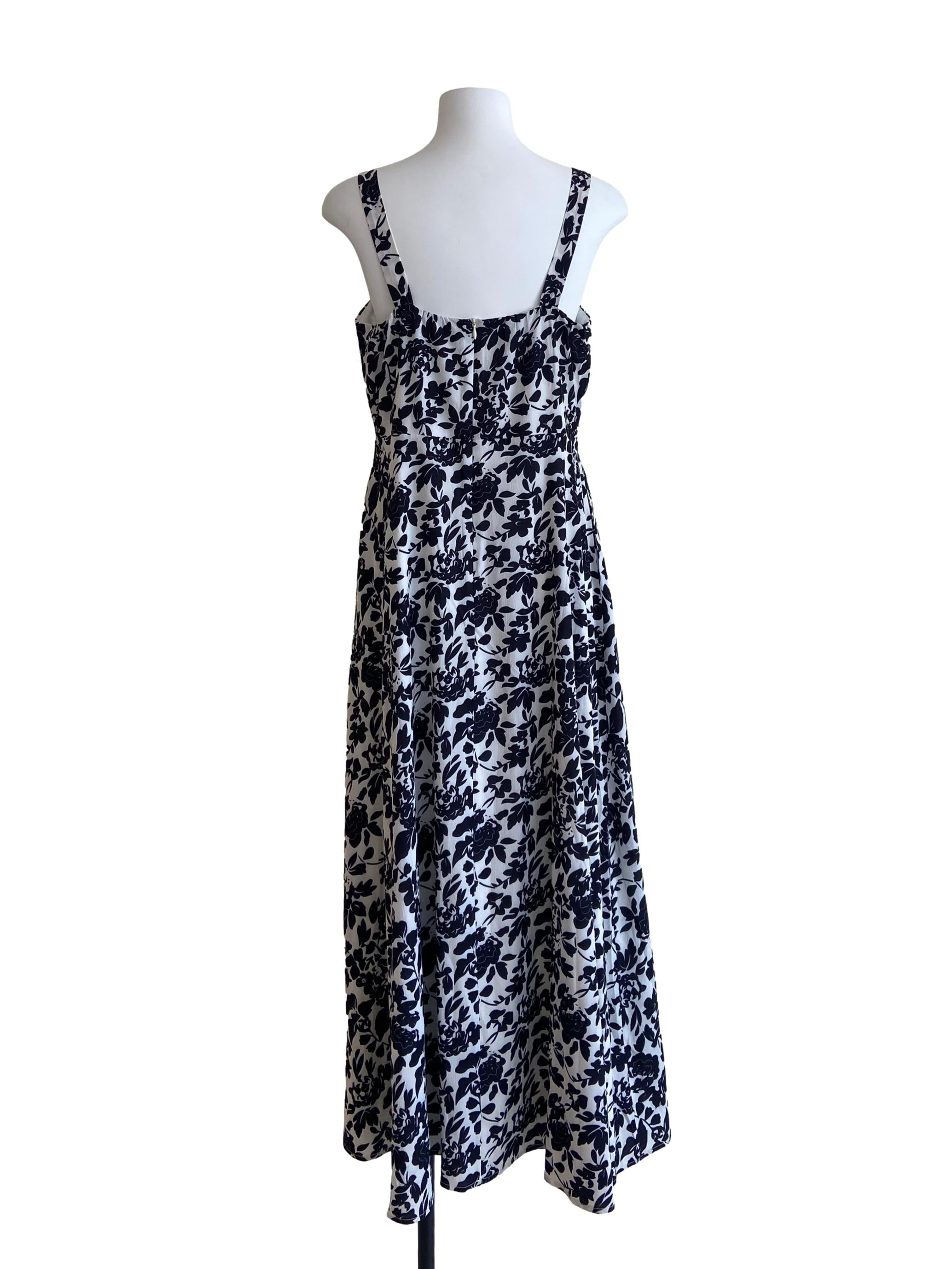 Black & White Floral A-Line Dress