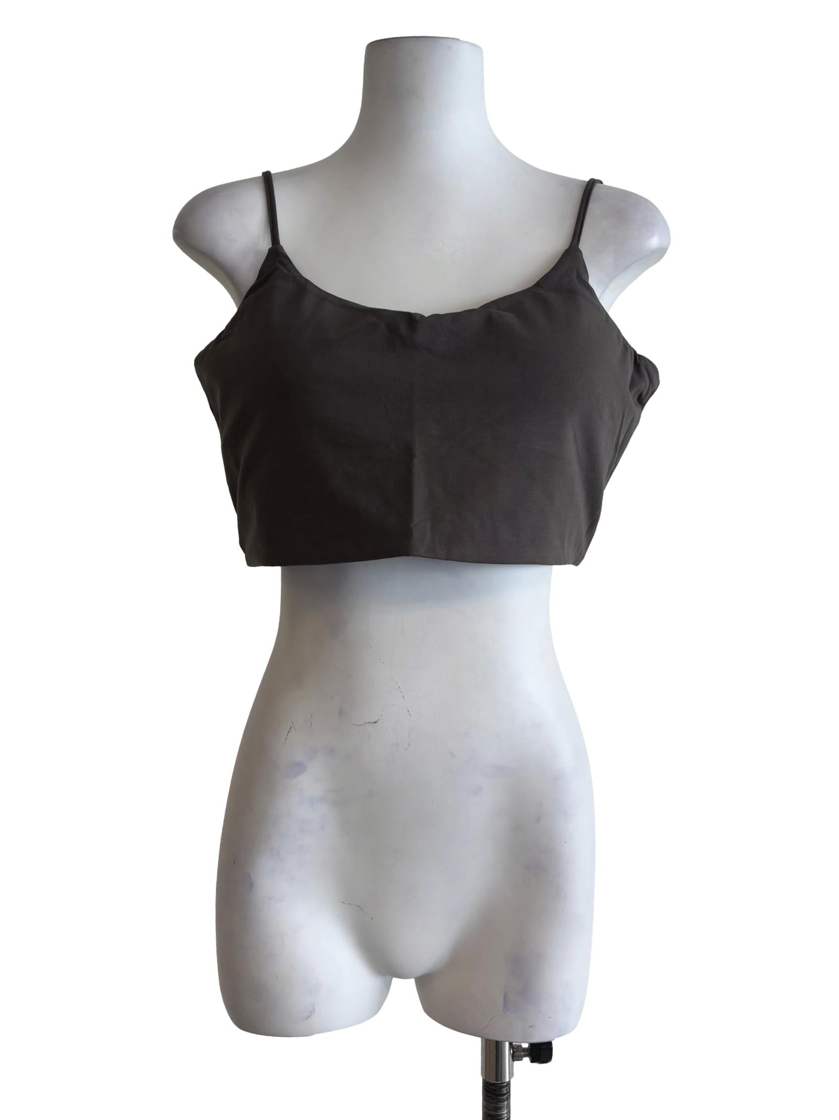 Grey Edith U Neck Padded Top