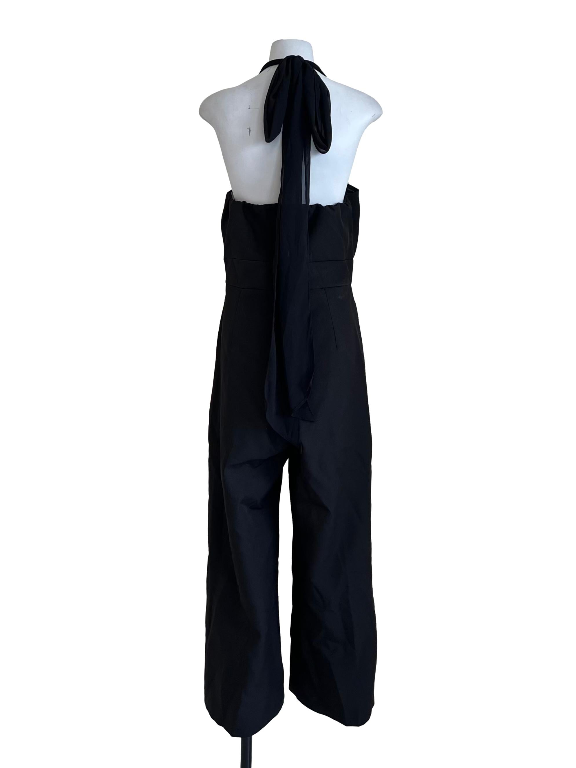 Onyx Black Halter Neck Sleeveless Jumpsuit