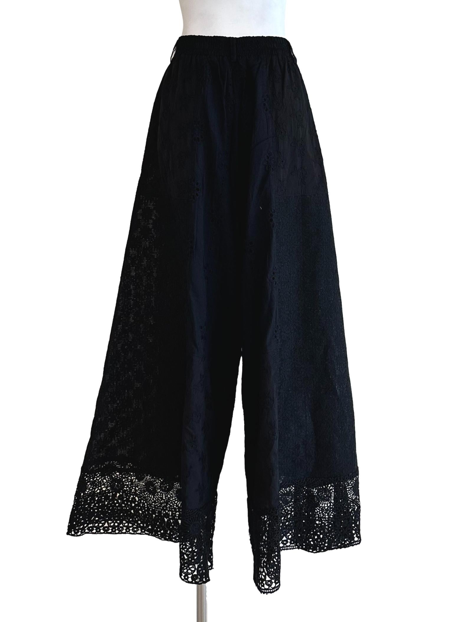 Obsidian Black Lace Pattern Pants