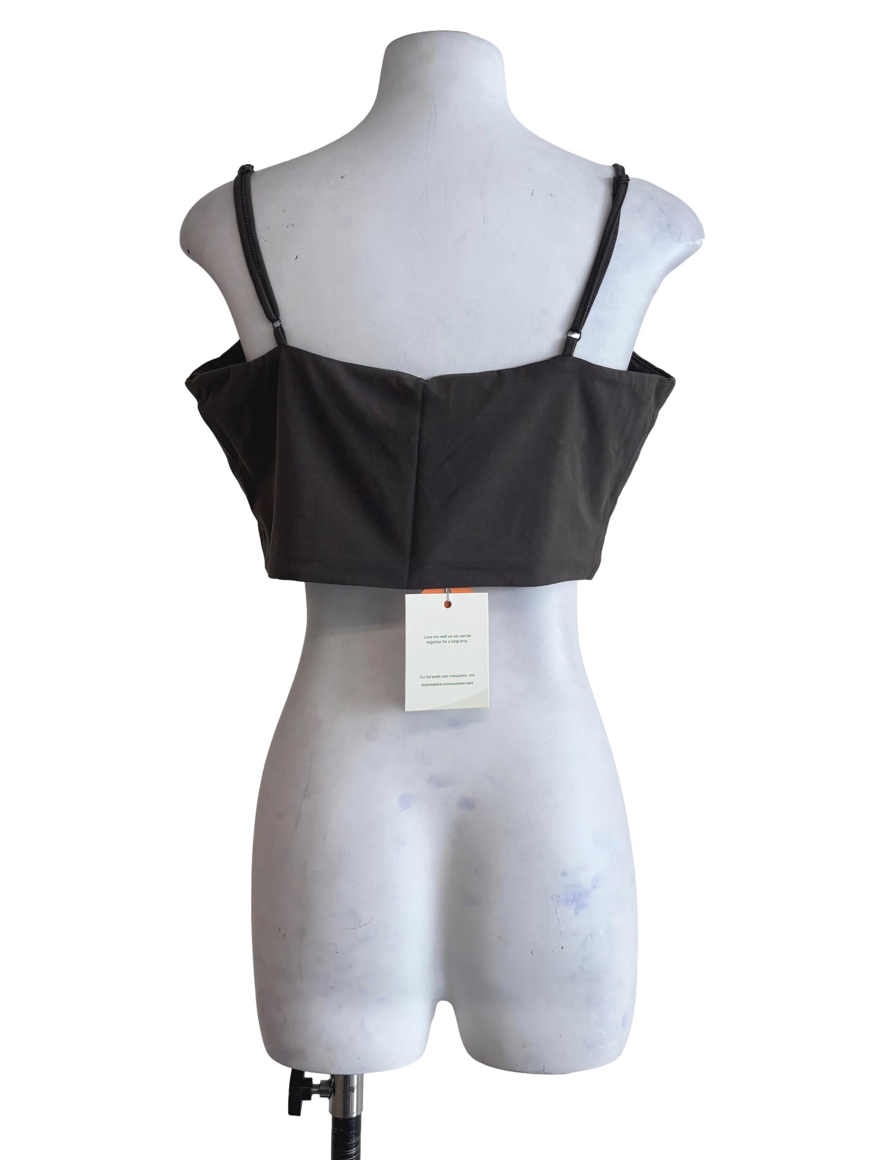 Grey Edith U Neck Padded Top