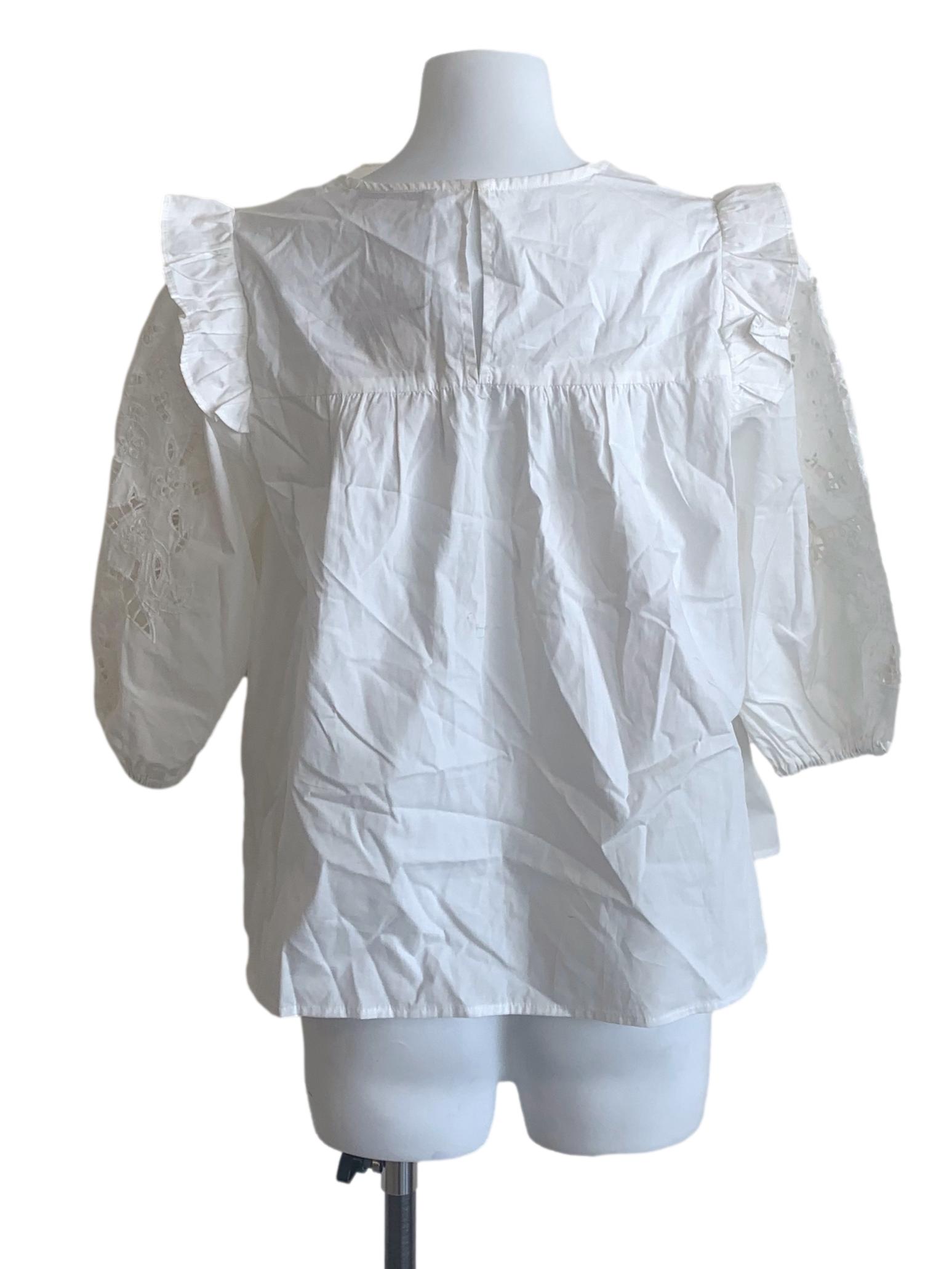 White Round Neck Blouse LB
