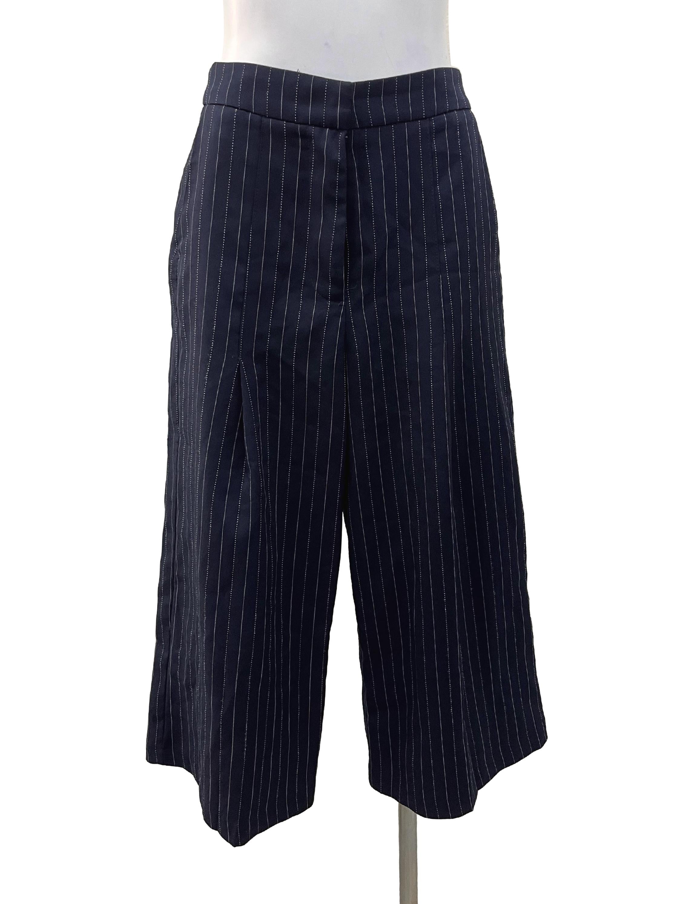 Dark Blue Pinstripe Pants