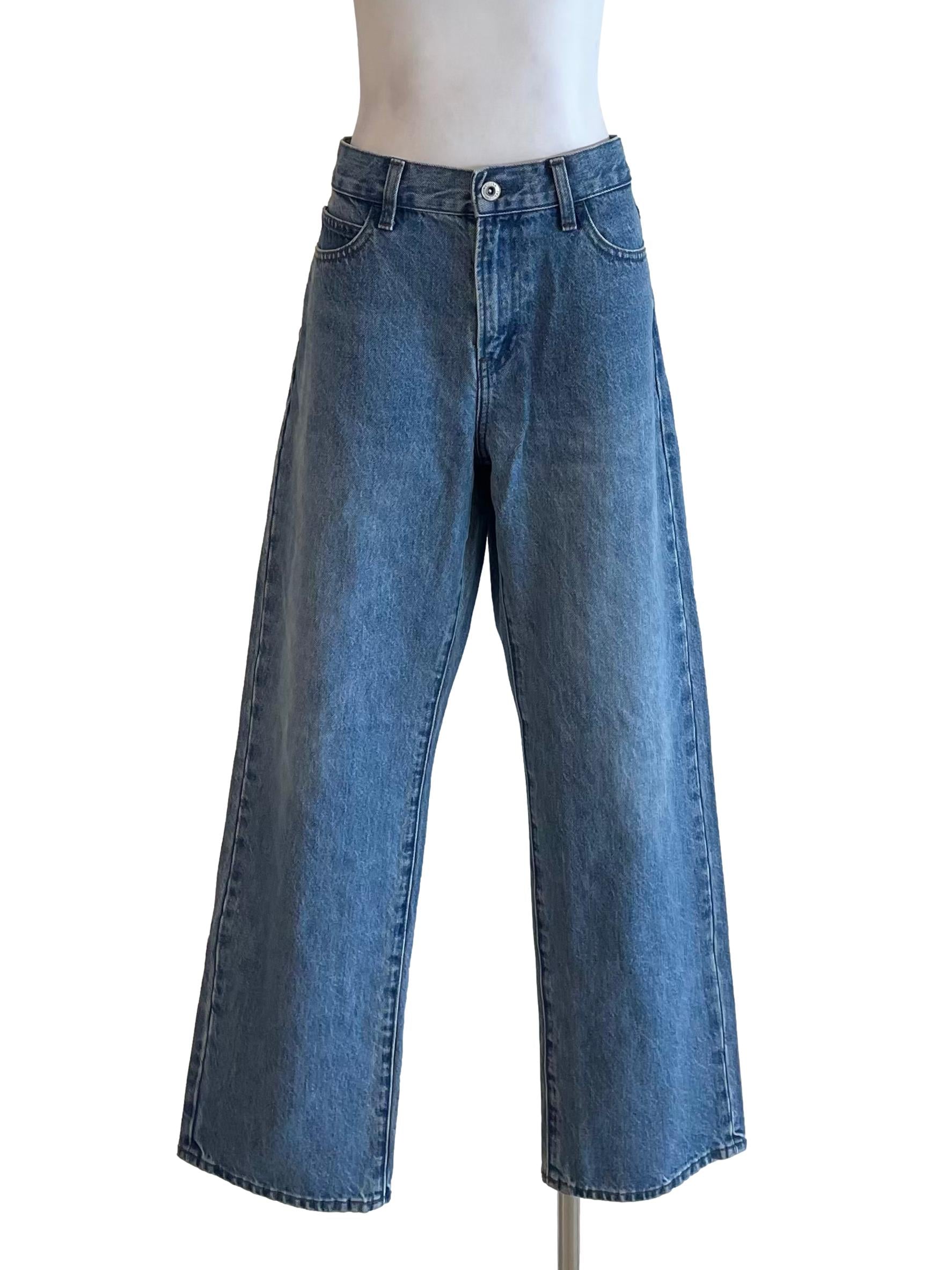 Light Blue Straight Baggy Jeans