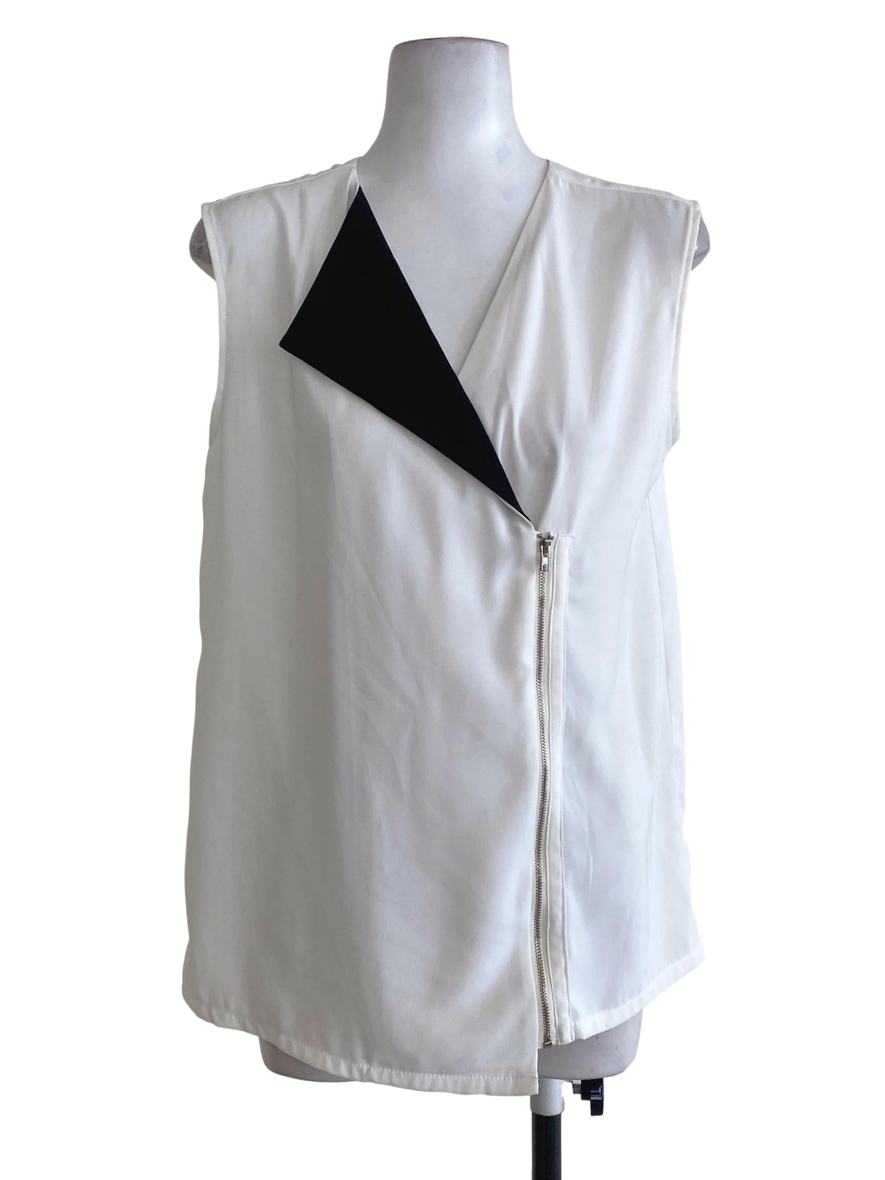 White Zipper Top