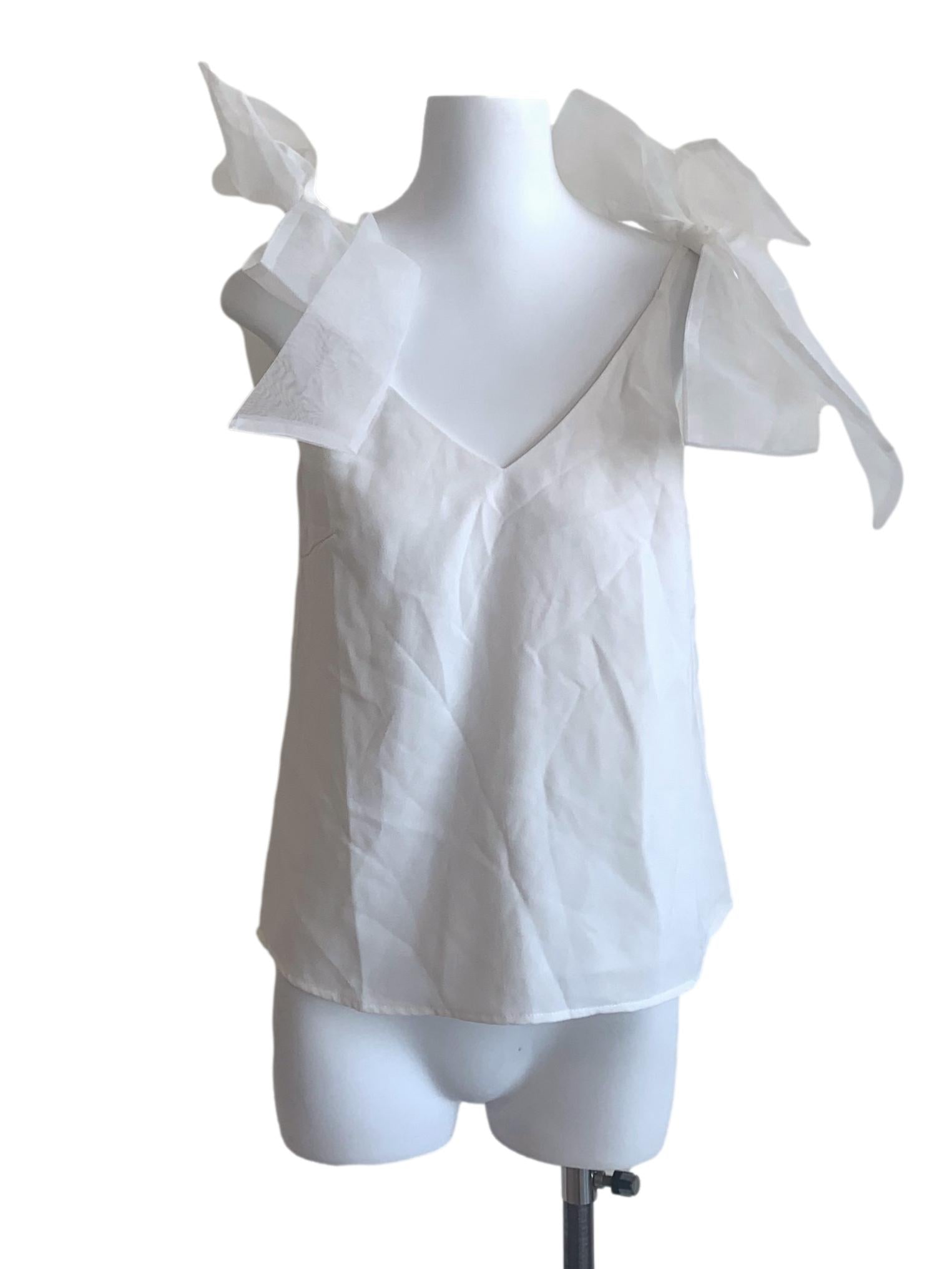 White V Neck Tank Top LB