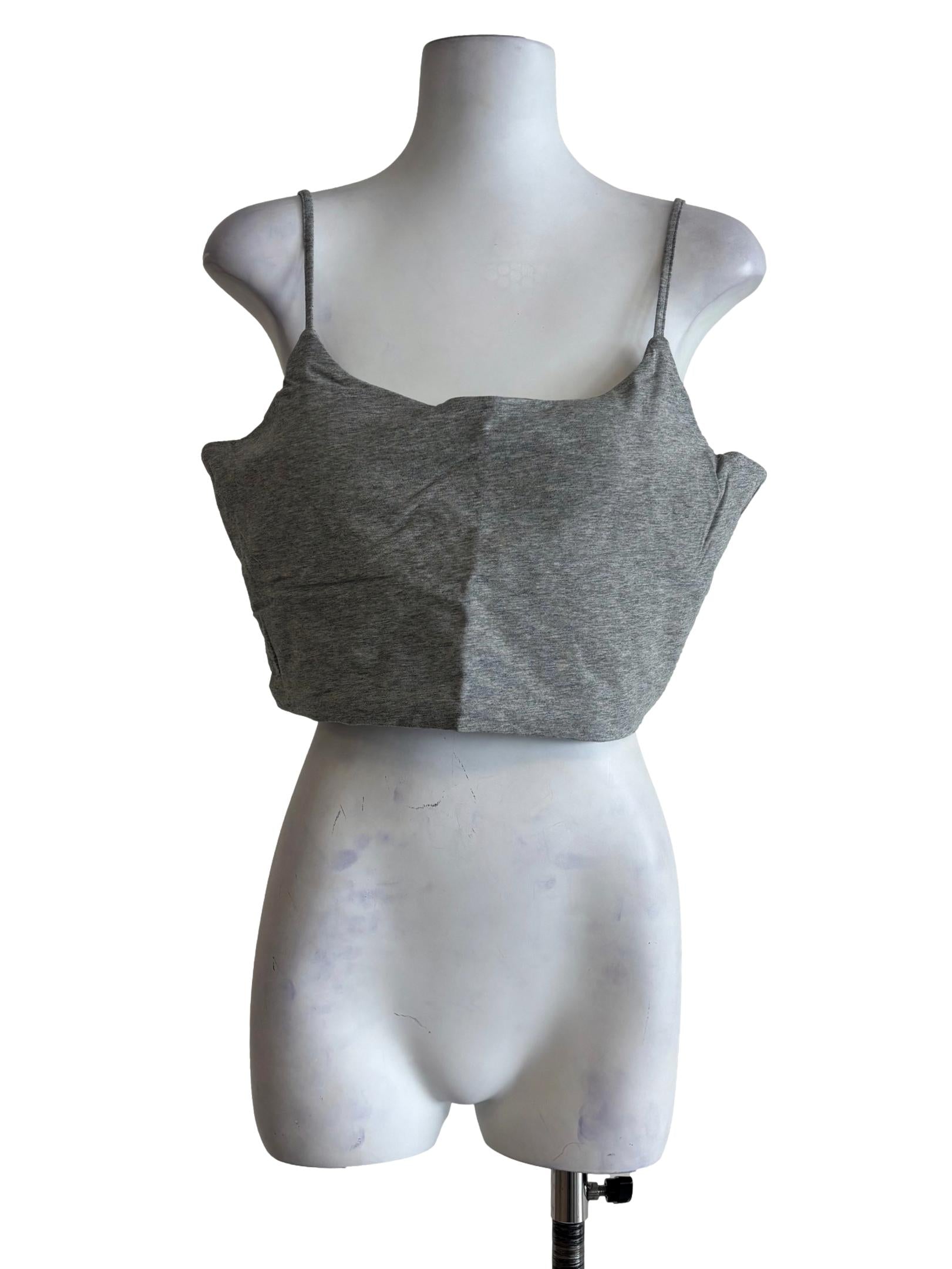 Grey Edith U Neck Padded Top