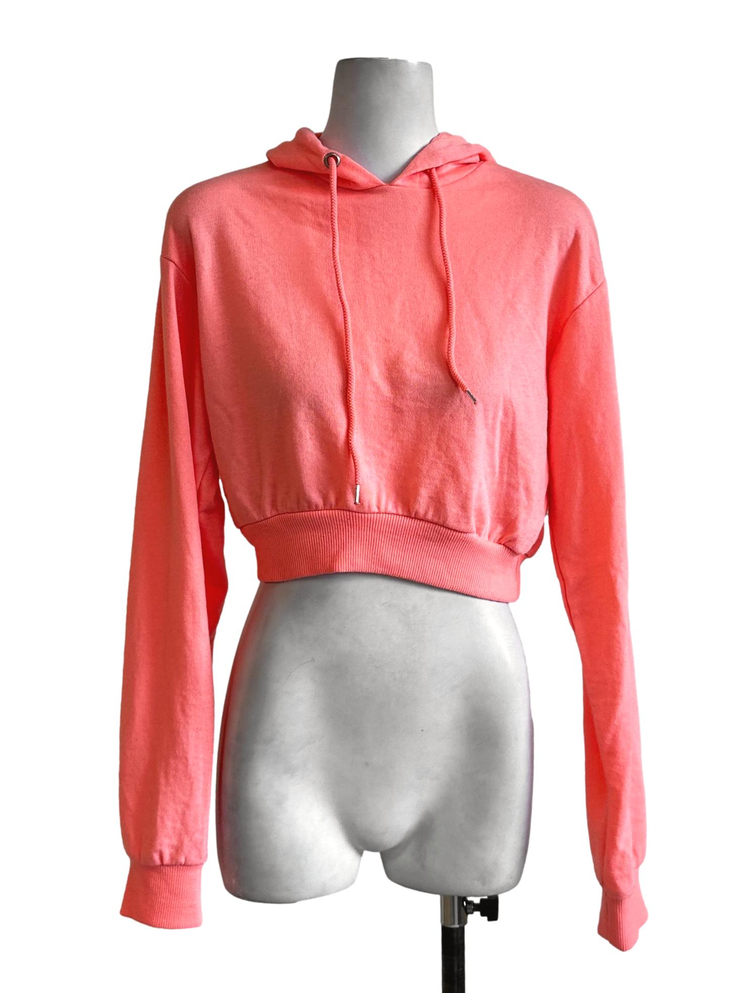 Coral Pink Plain Crop Top