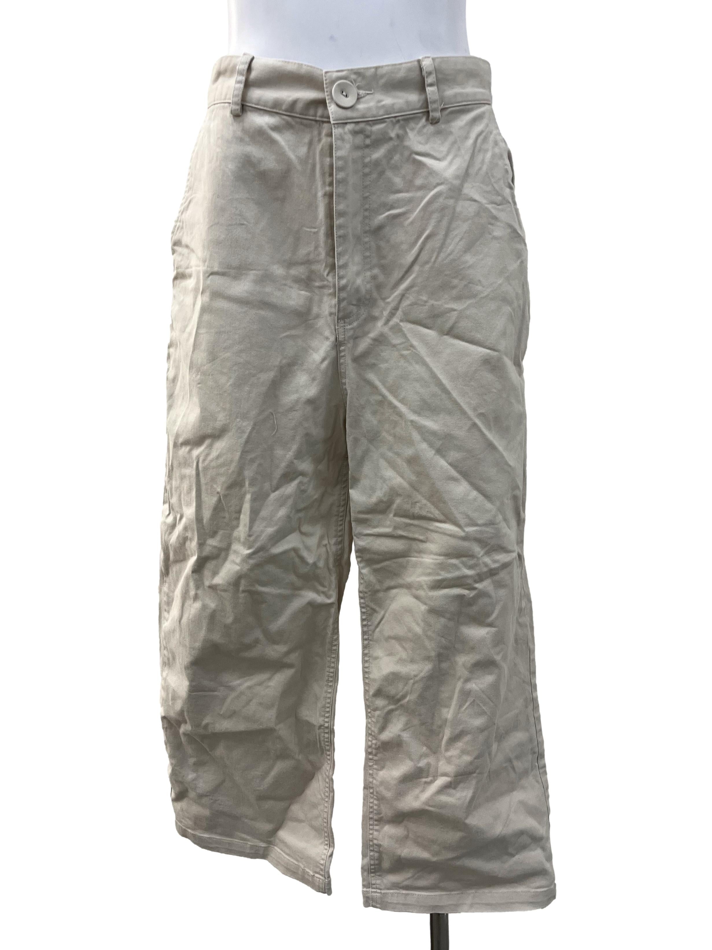 Cream Straight Cut Pants