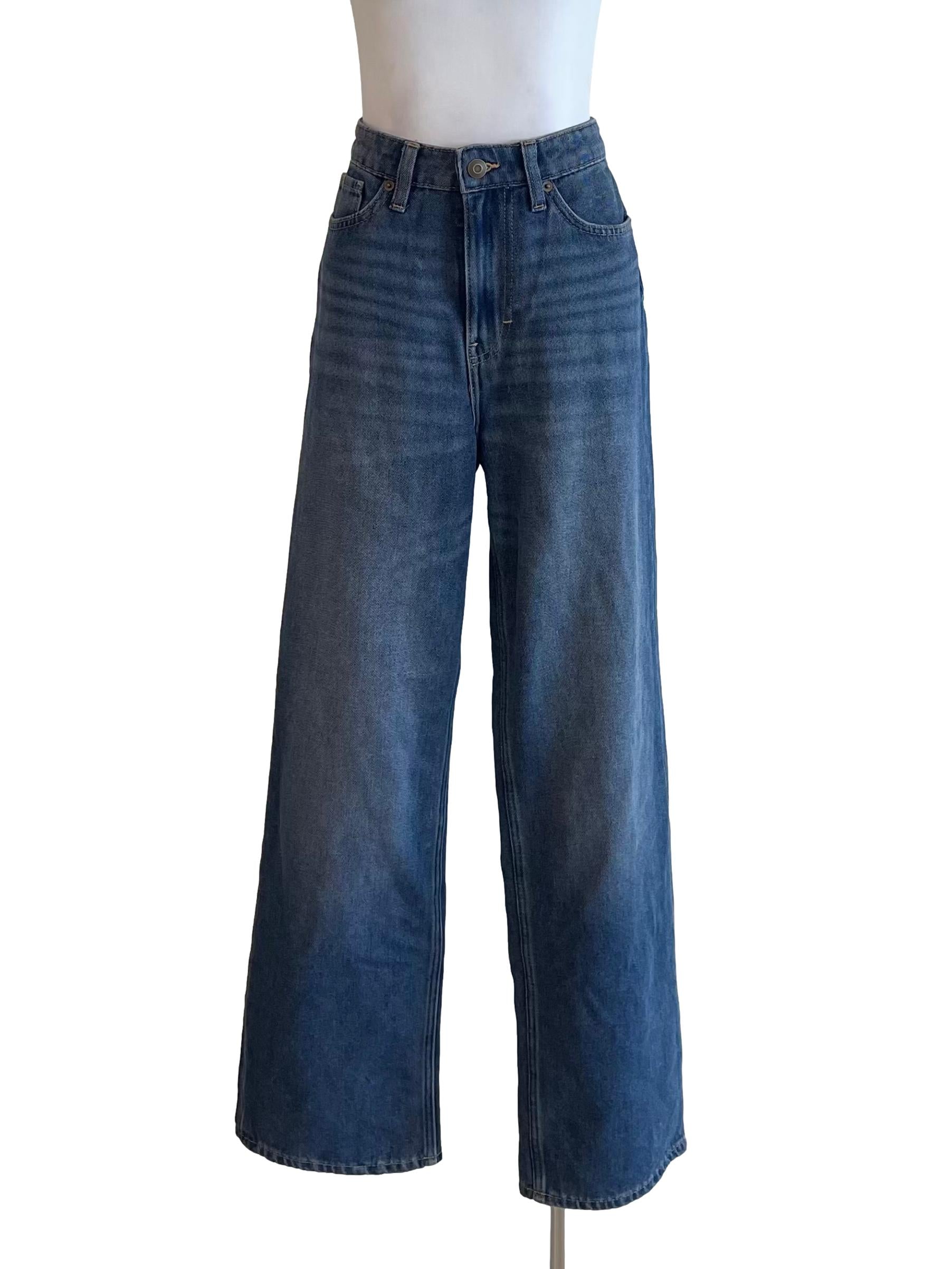 Ash Blue Faded Baggy Jeans