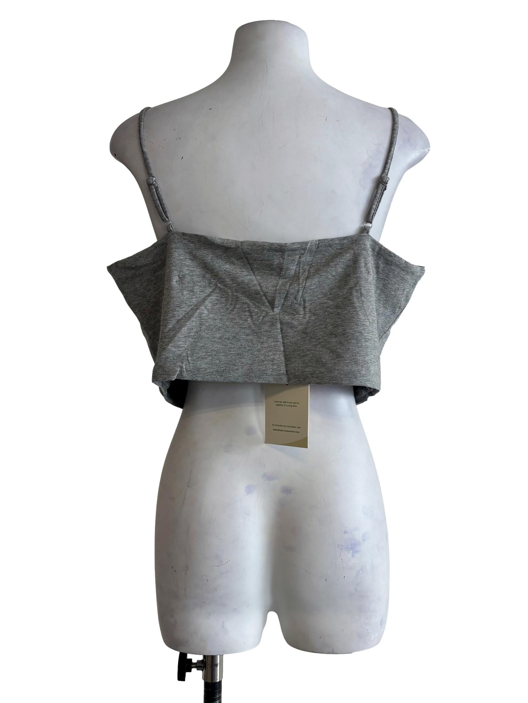 Grey Edith U Neck Padded Top