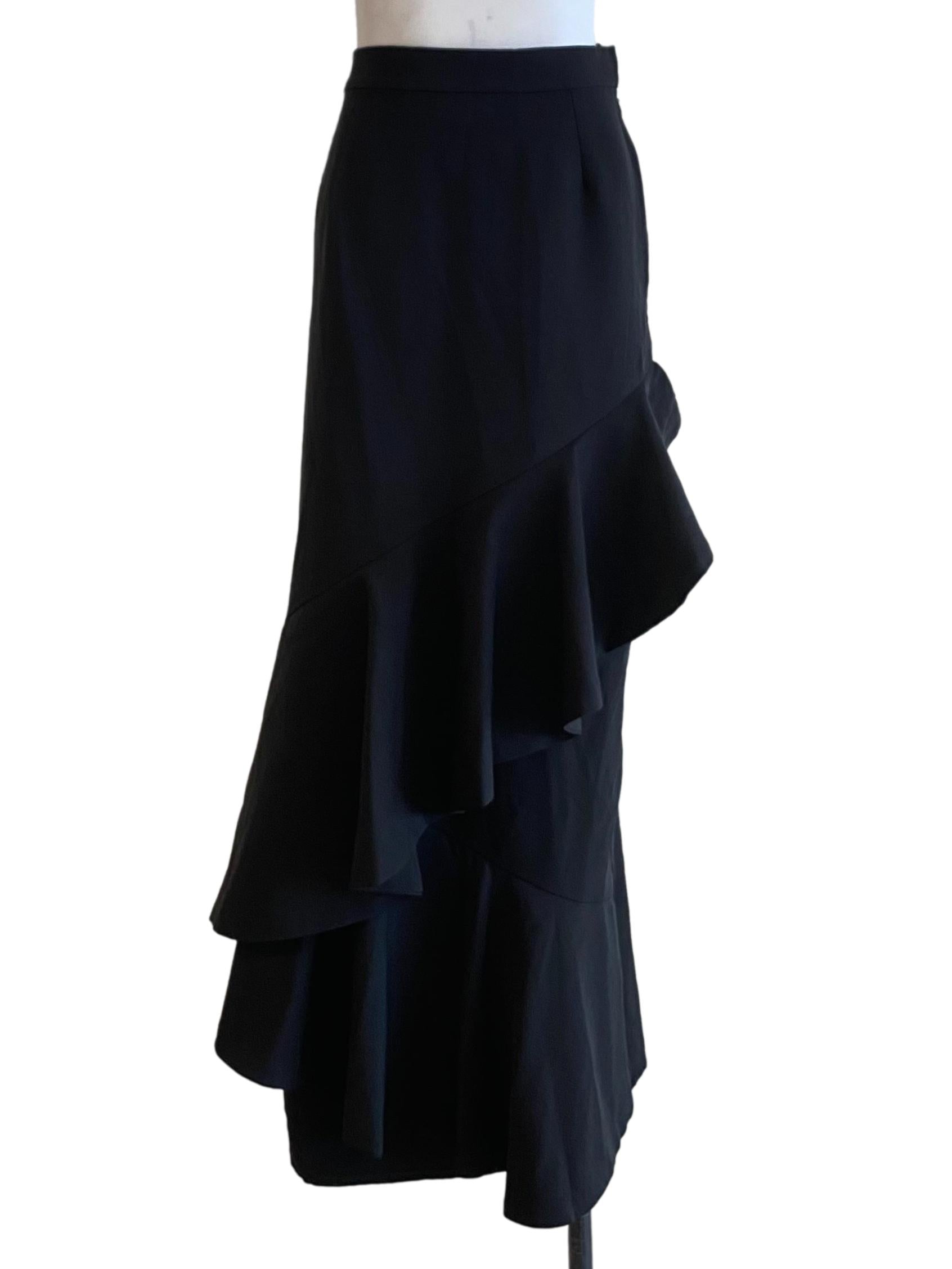 Night Black Mermaid Asymmetric Skirt