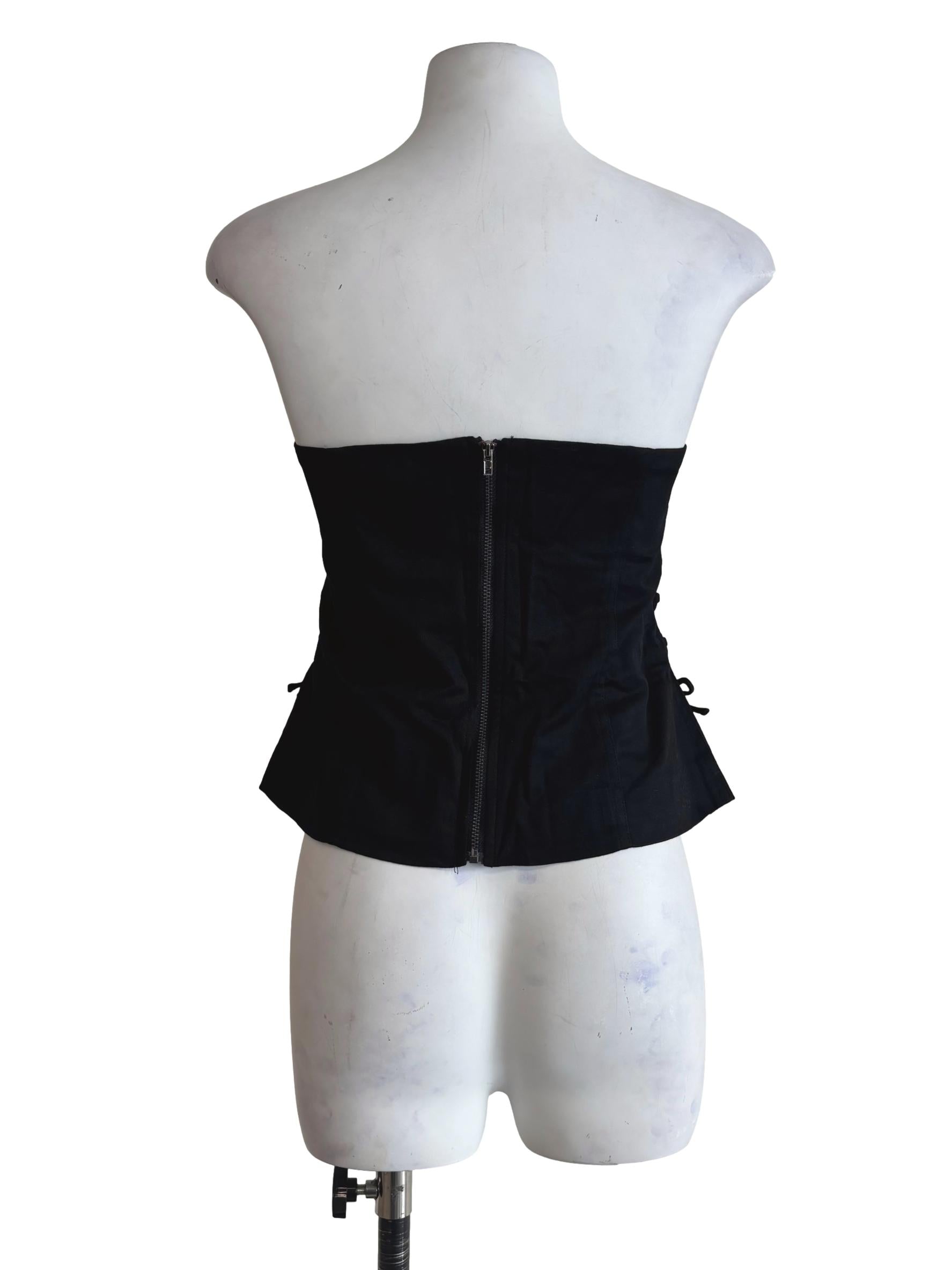 Black Nasha Lace Up Tube Padded Top