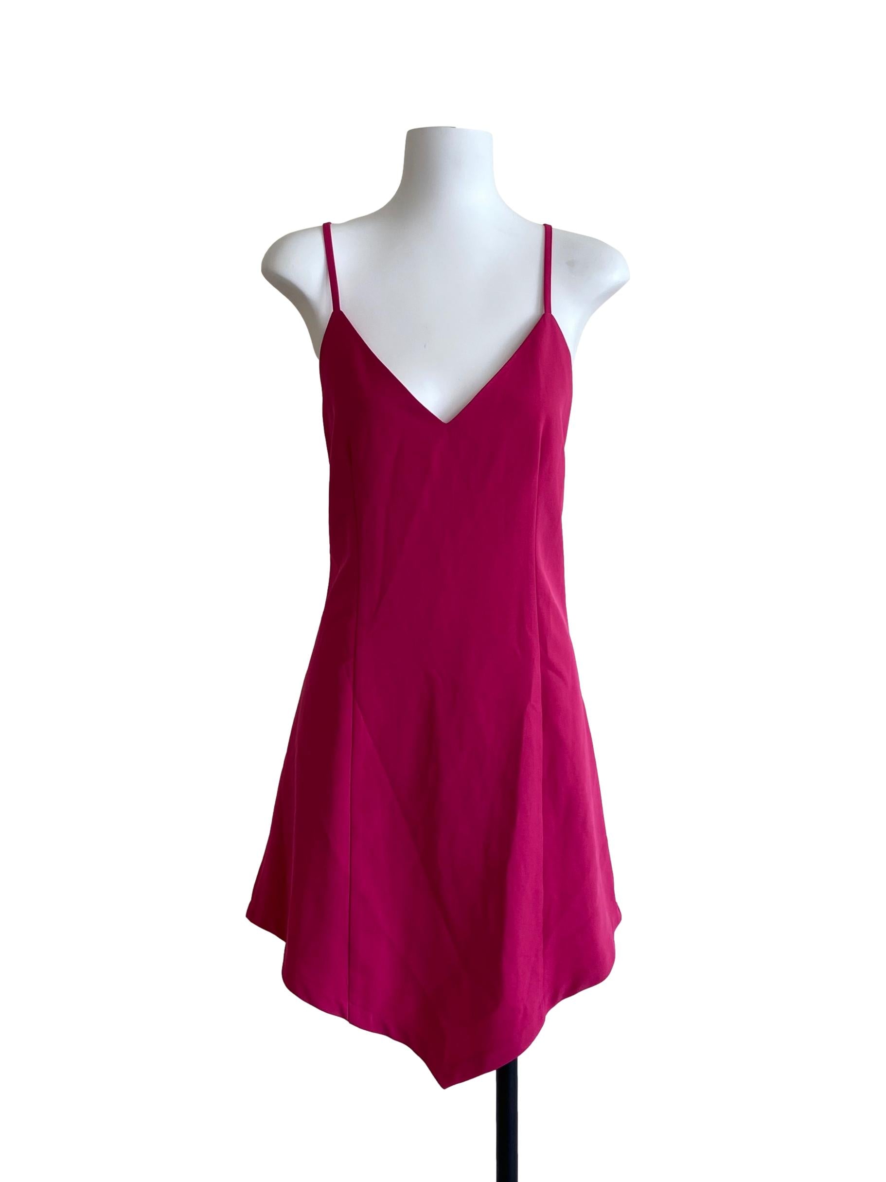 Hot Pink Asymmetric Sun Dress
