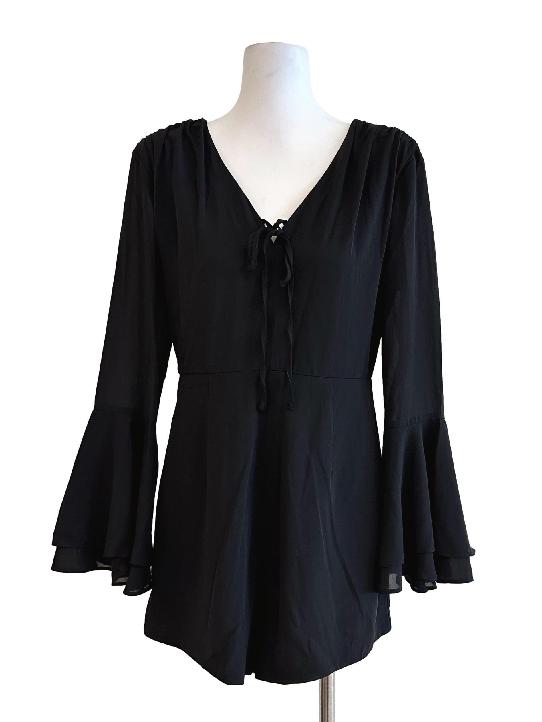 Black V Neckline Romper LB