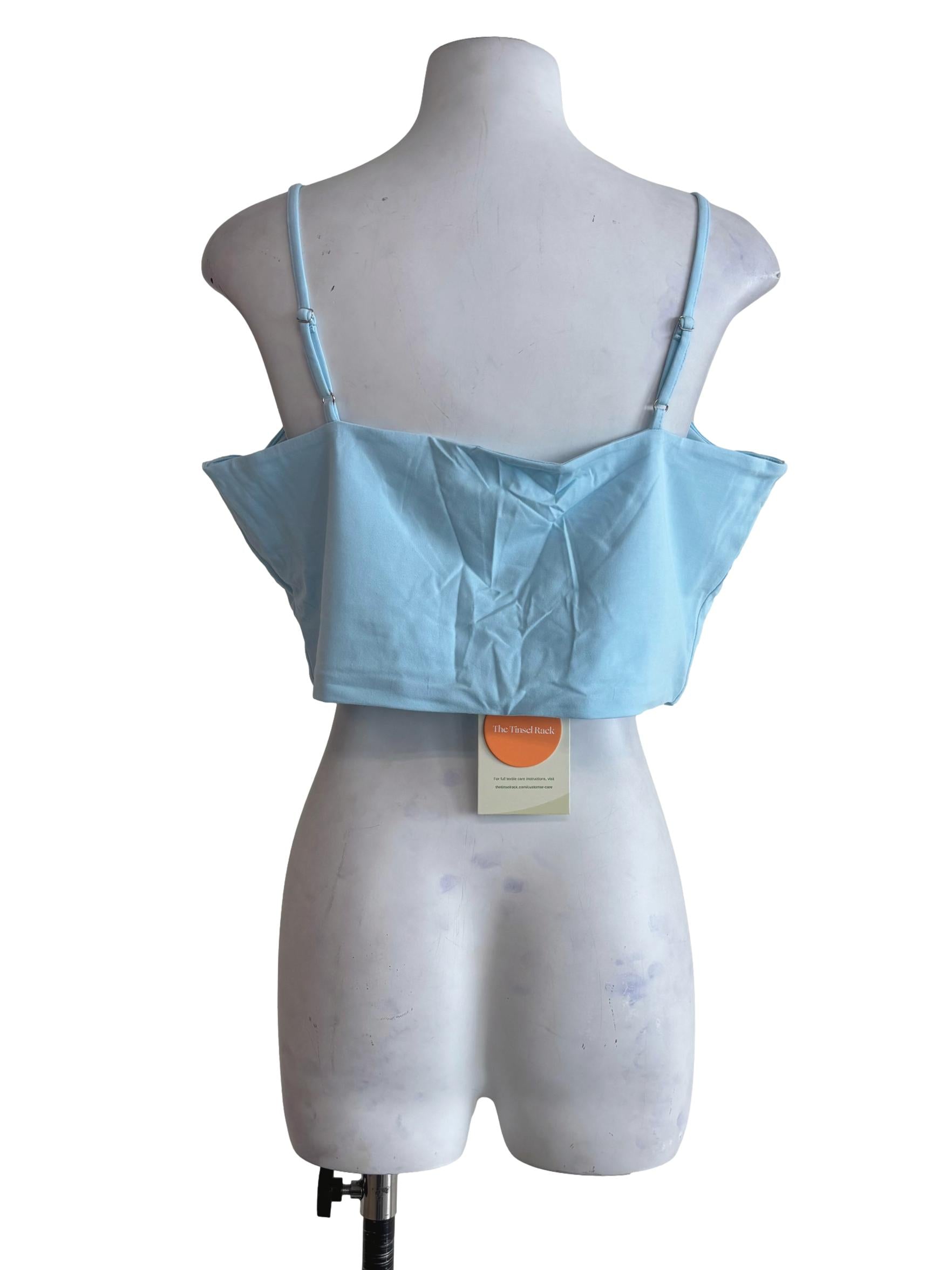 Blue Edith U Neck Padded Top