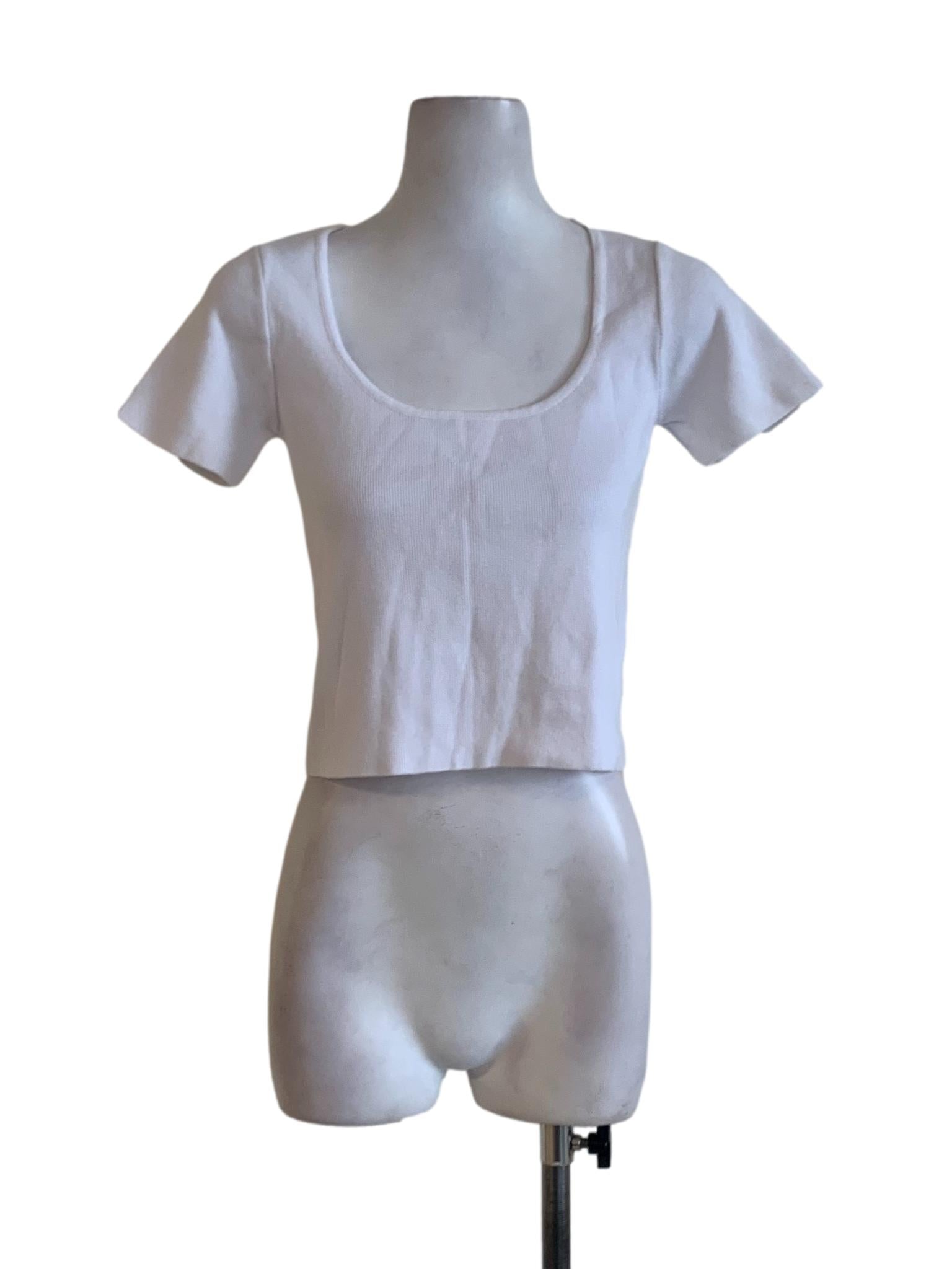 White Square Neckline T-Shirt