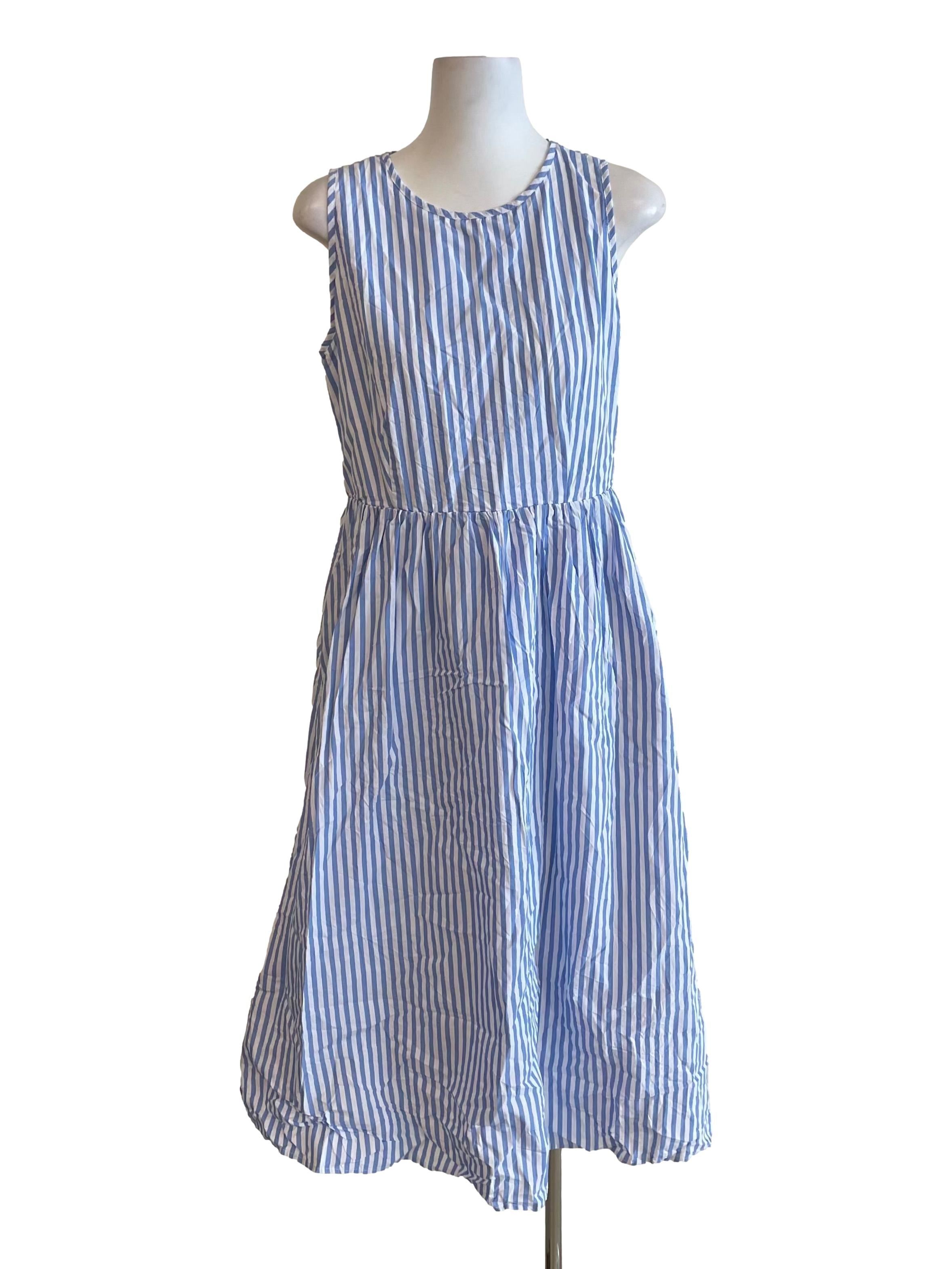 Light Blue Bengal Stripe Bouffant Dress