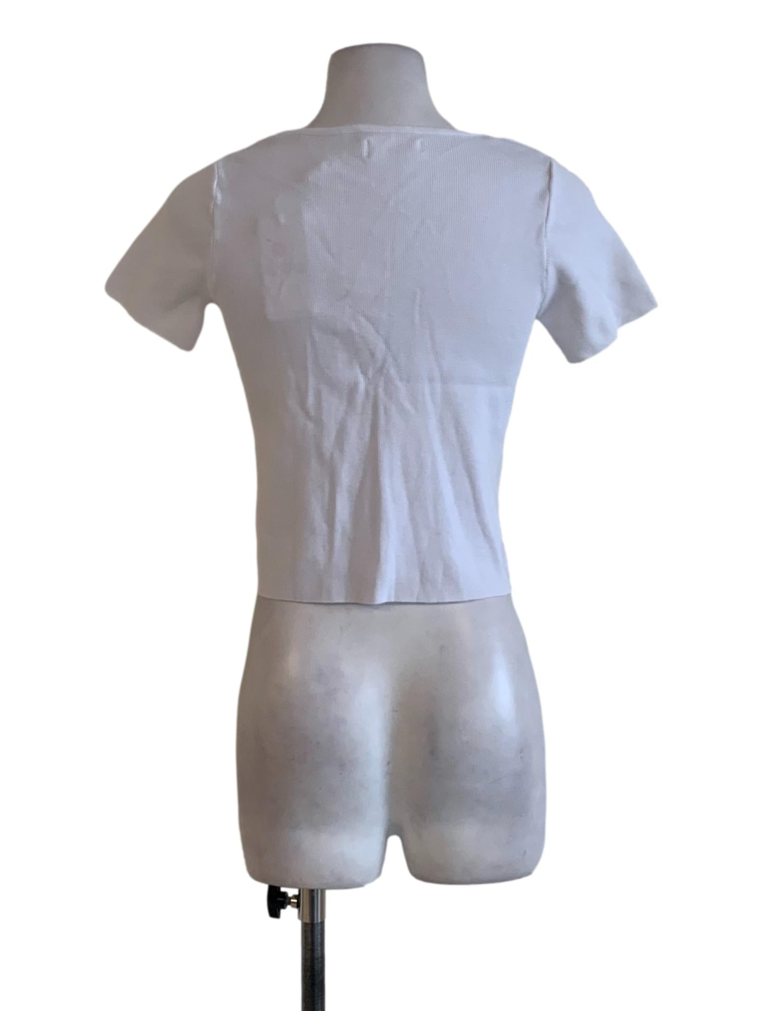 White Square Neckline T-Shirt