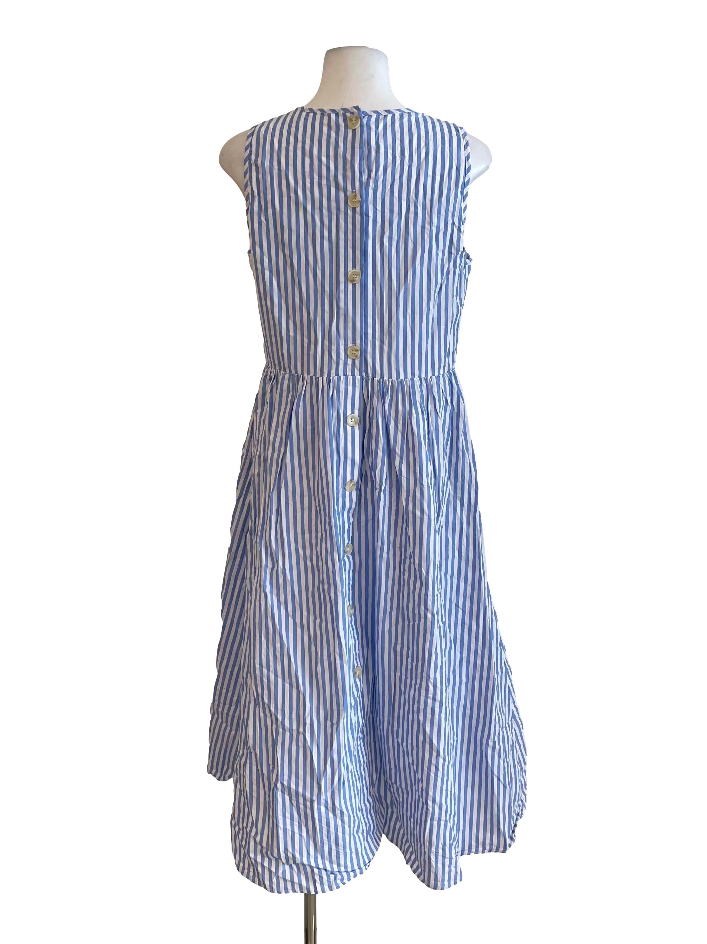 Light Blue Bengal Stripe Bouffant Dress